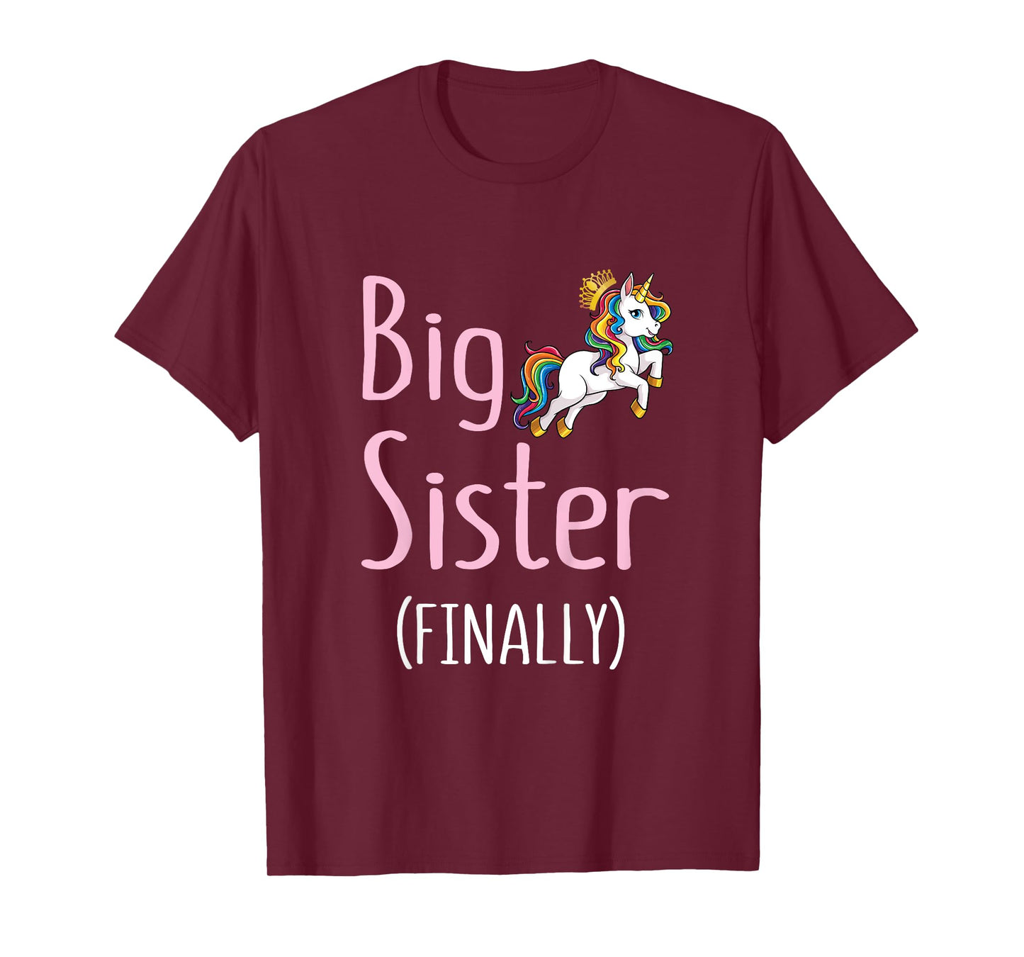 Kids Big Sister Finally Unicorn Girls Big Sister Announcement T-Shirt