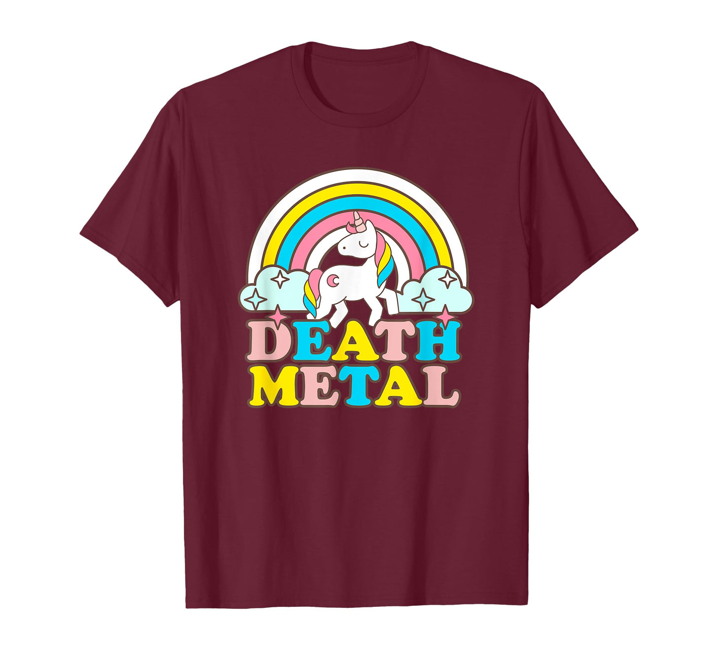 Death Metal Funny Rainbow Unicorn Novelty T-Shirt T-Shirt