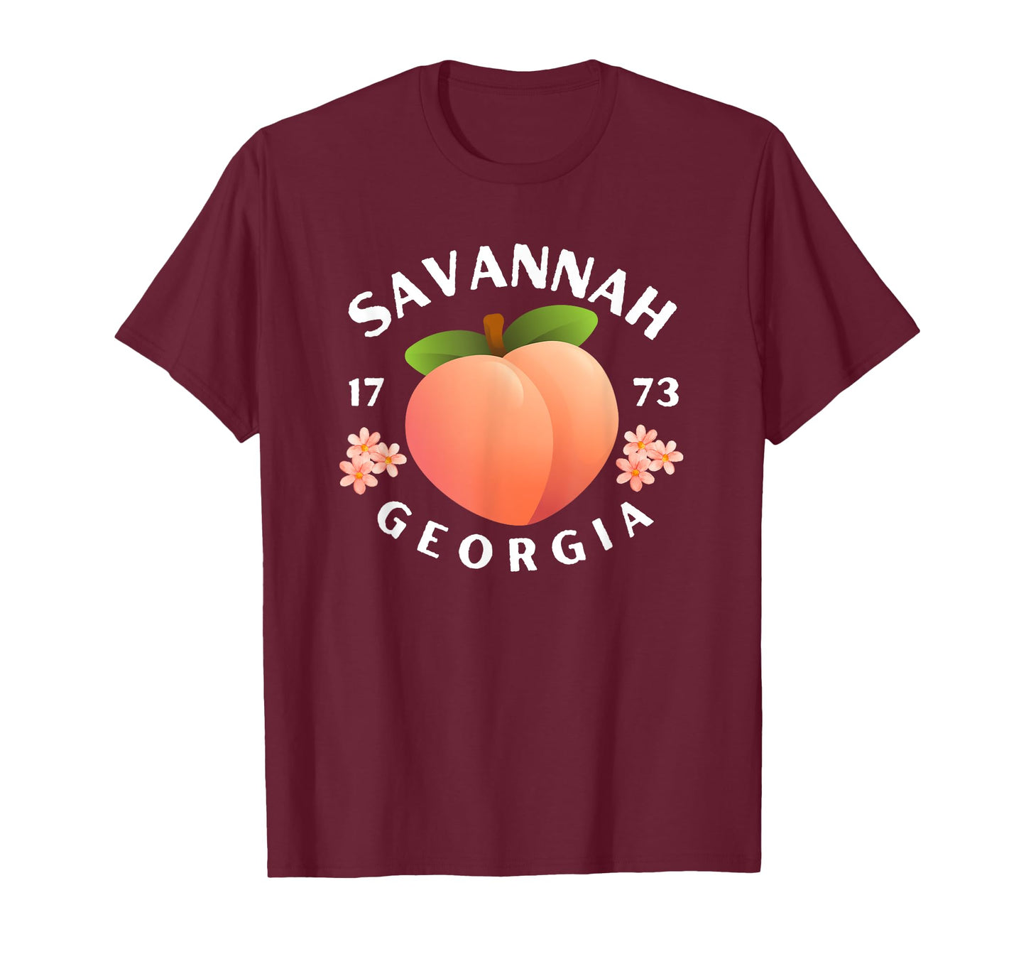 Savannah Georgia est. 1773 Flowers Peach State T-Shirt