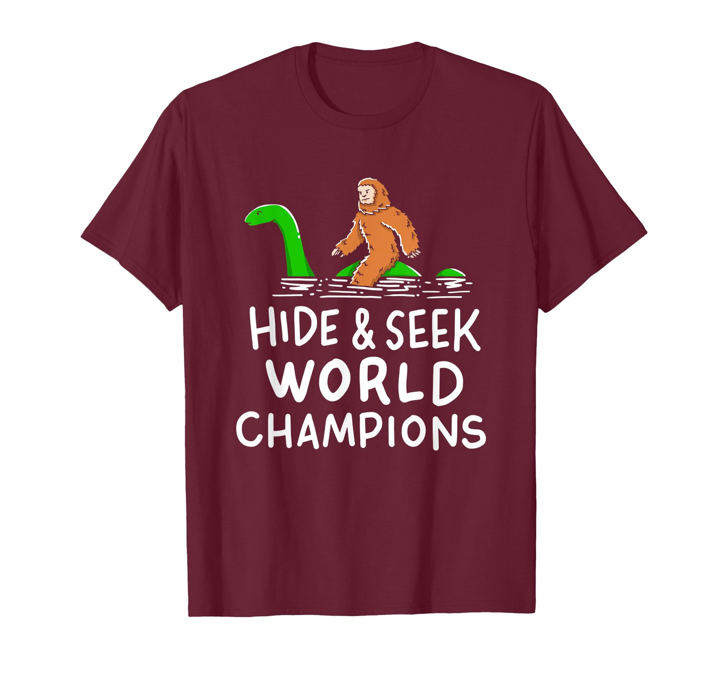Bigfoot Riding Loch Ness Monster Gift For A Champion T-Shirt