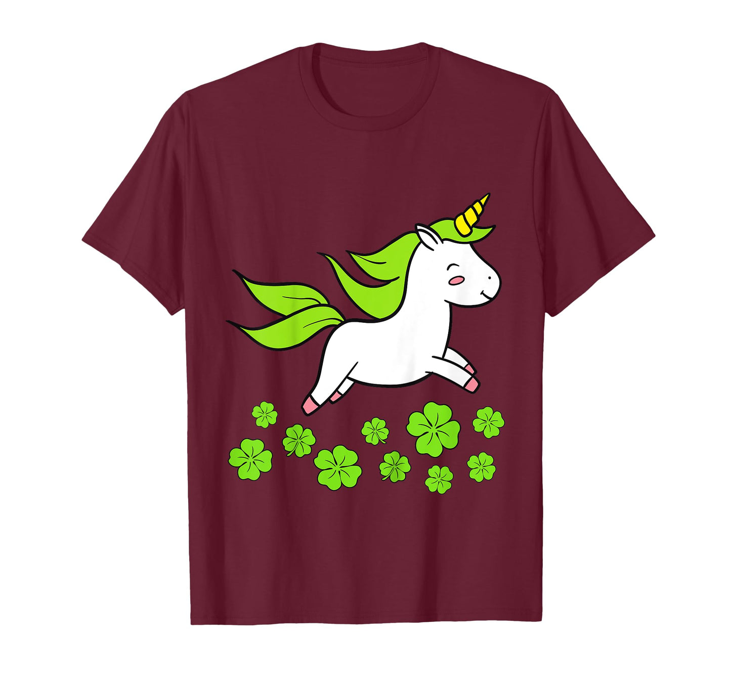 Kids Girls Happy St Patricks Day Unicorn Shamrock Clover Toddler T-Shirt