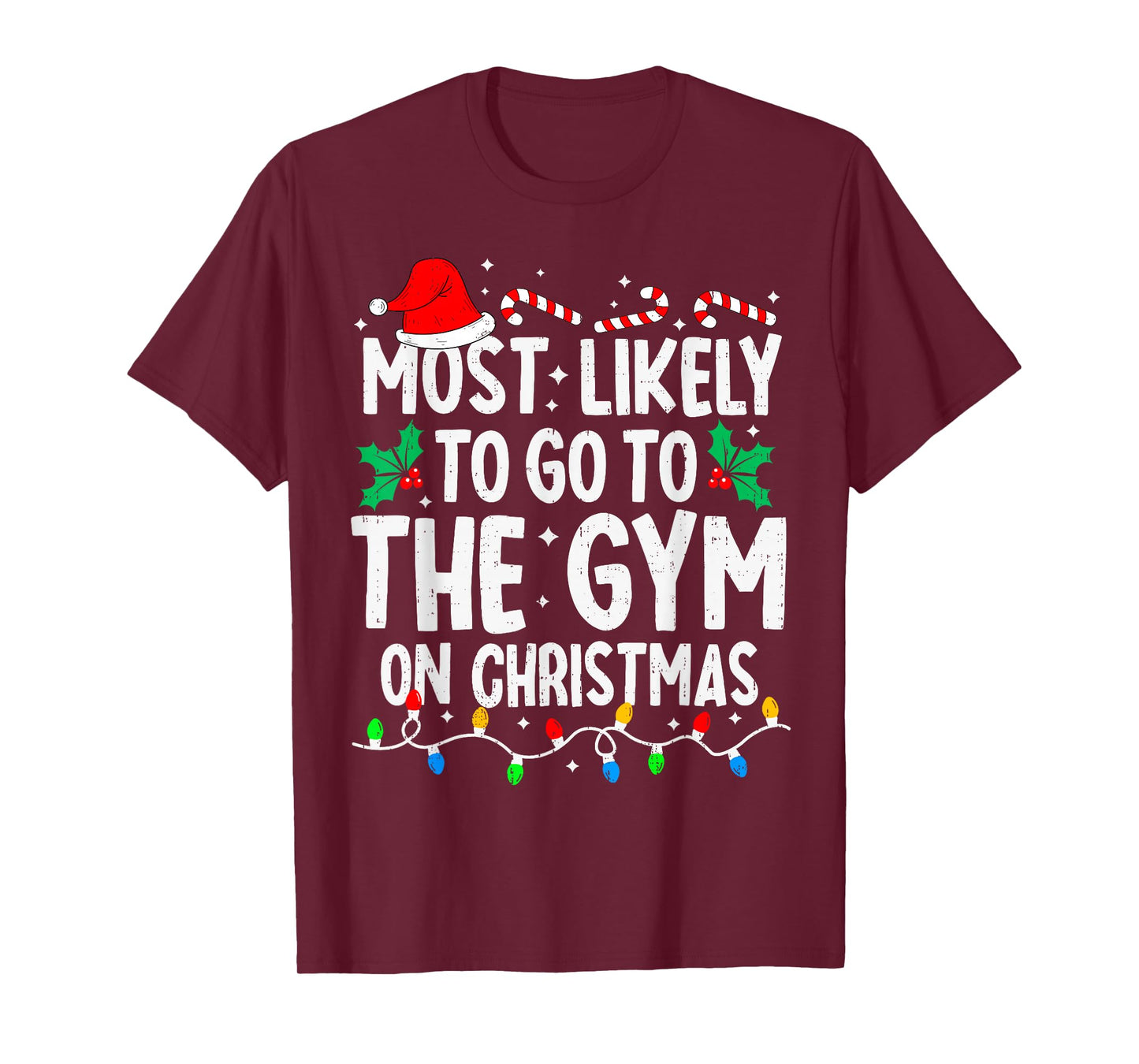 Most Likely to The Gym On Christmas Workout Family Matching T-Shirt