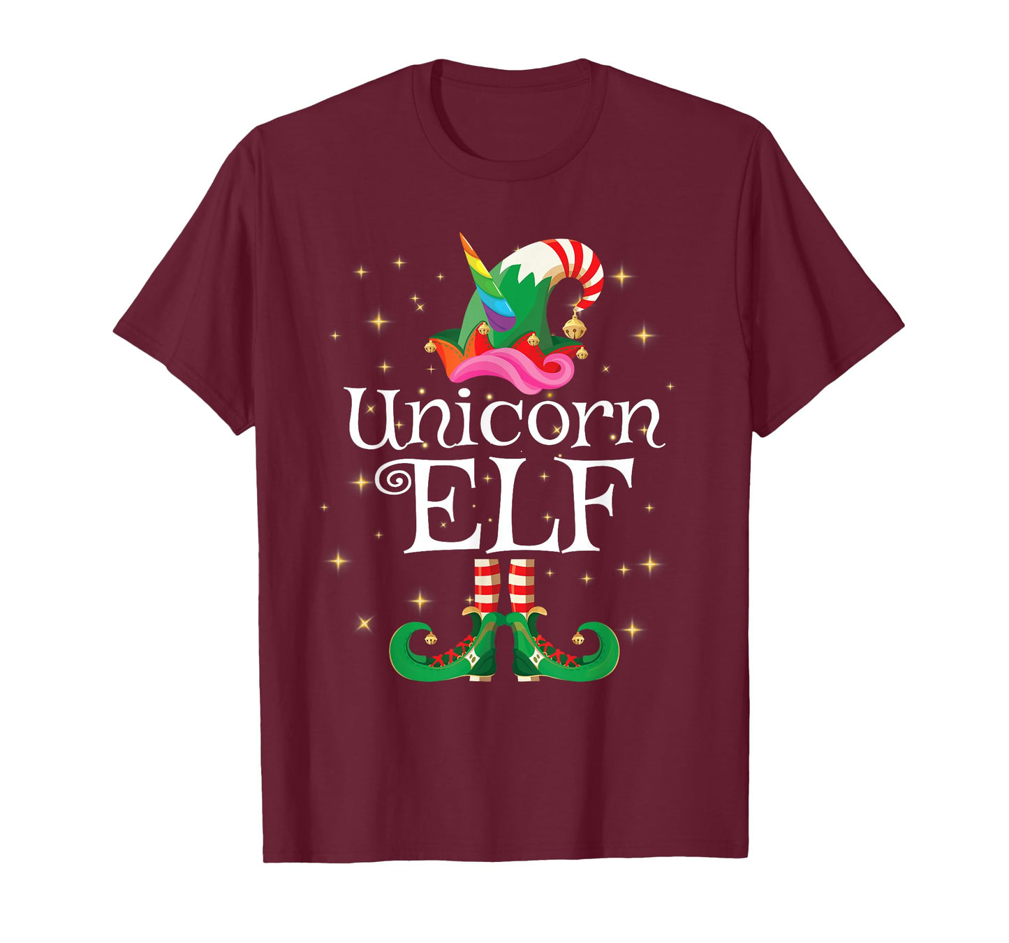 Unicorn Elf Shirt Girls Women Funny Matching Christmas Elf T-Shirt