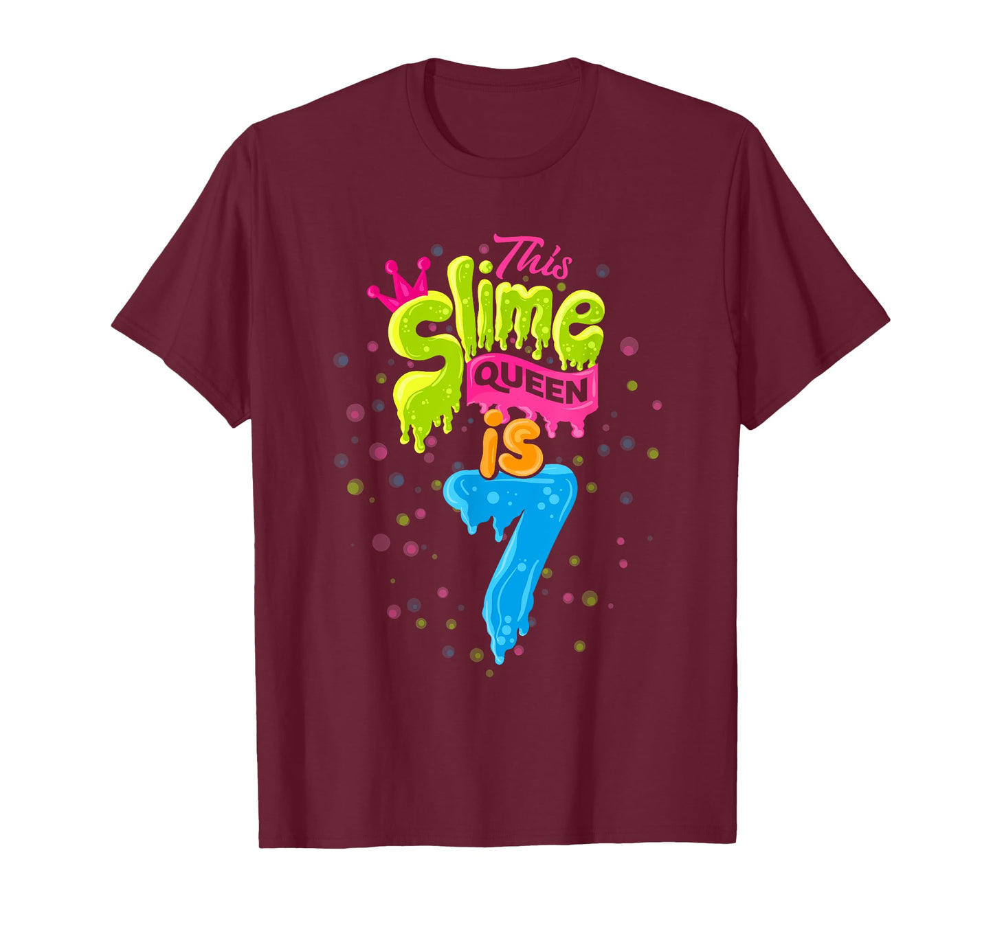 Slime Queen T-Shirt 7th Birthday Slime Shirt 7 T-Shirt