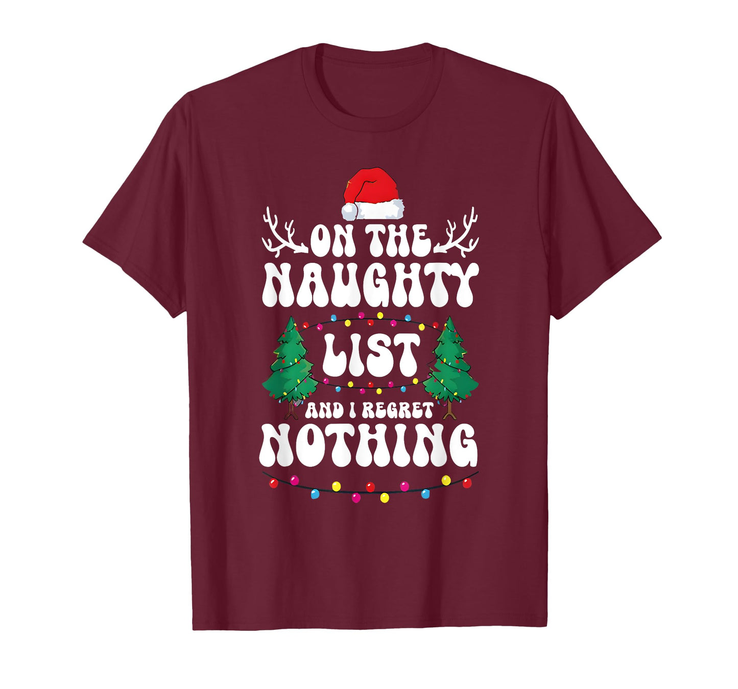 Groovy Naughty List Christmas Xmas Santa Mens Womens Kids T-Shirt
