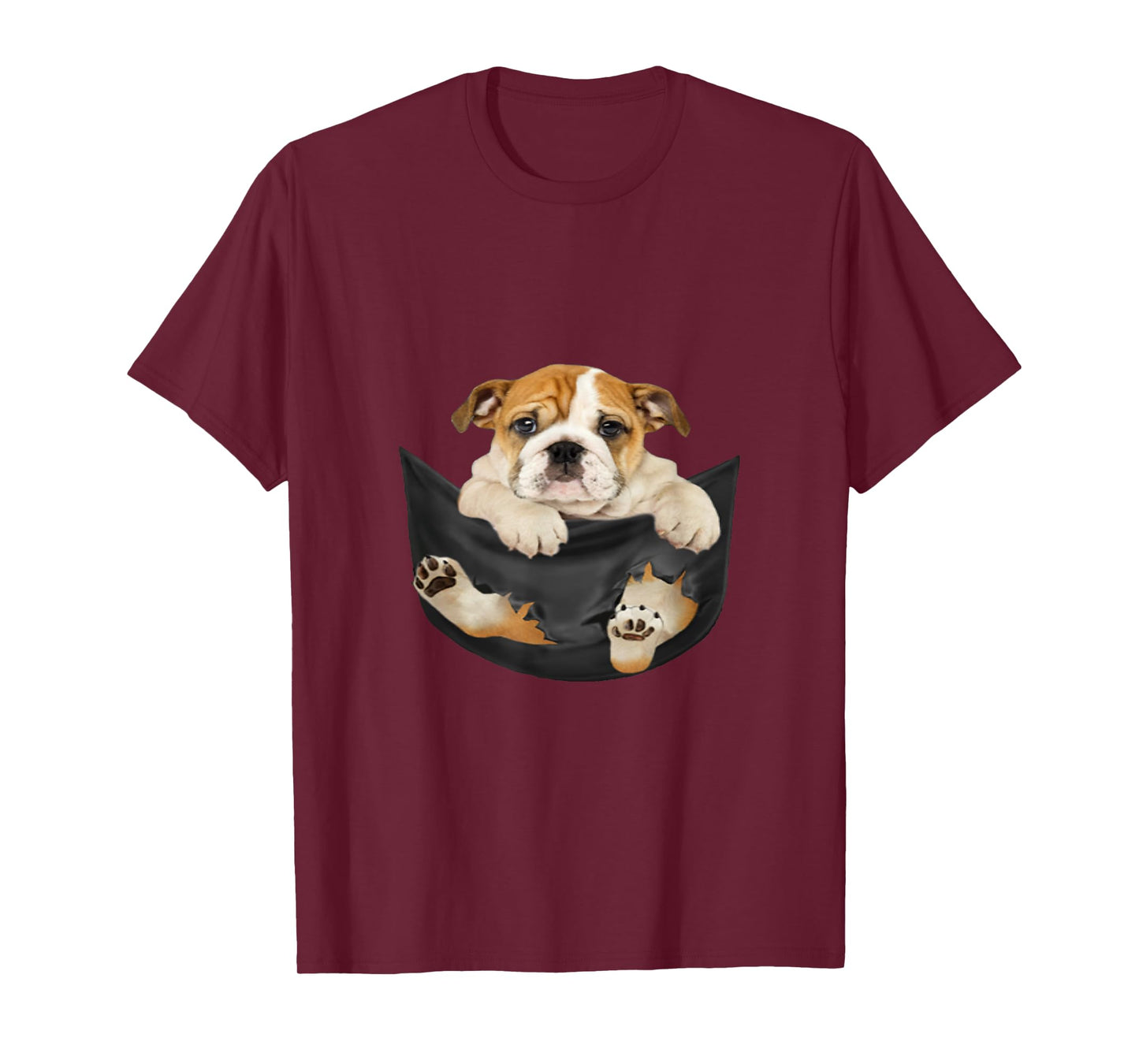 Dog Lovers Gifts Bulldog In Pocket Funny Dog Face T-Shirt