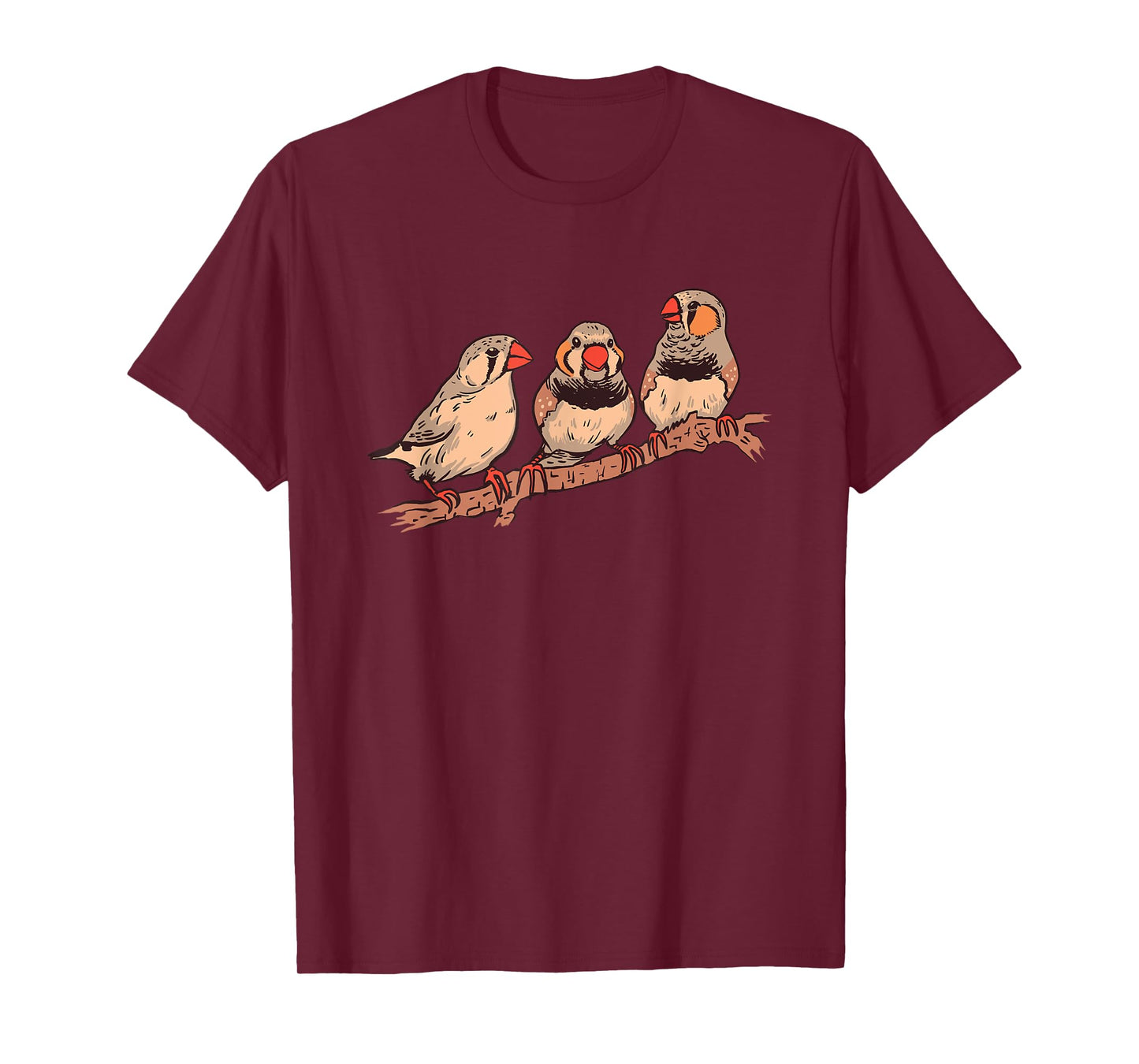 Three Zebra Finches On A Branch Pet Birds Zebra Finch T-Shirt