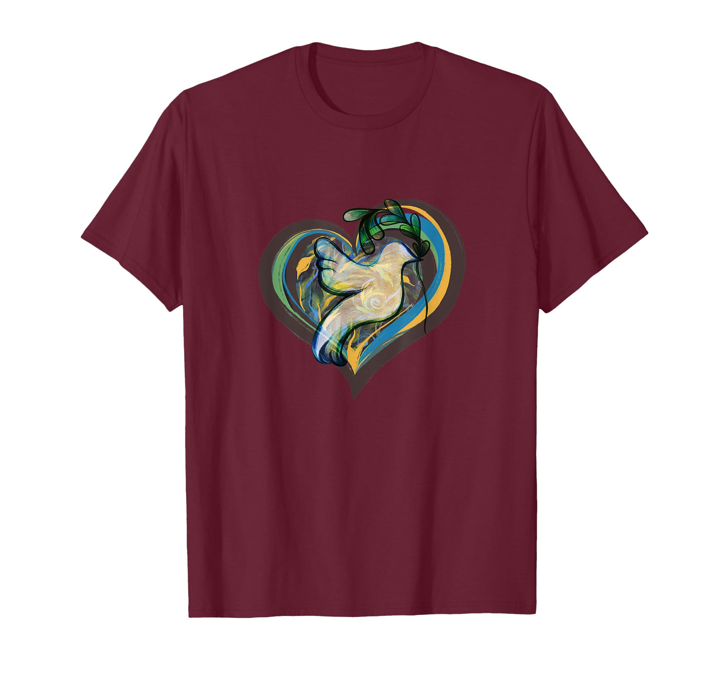 CAT Unisex-Kids Peace T-Shirt, Black, Small, Short Sleeve, Crew Neck, Classic Fit, Modern Peace Theme, Bird, Hearts, All Seasons, 1 Count, 0 Pockets, Stretchable, Adults, Unisex