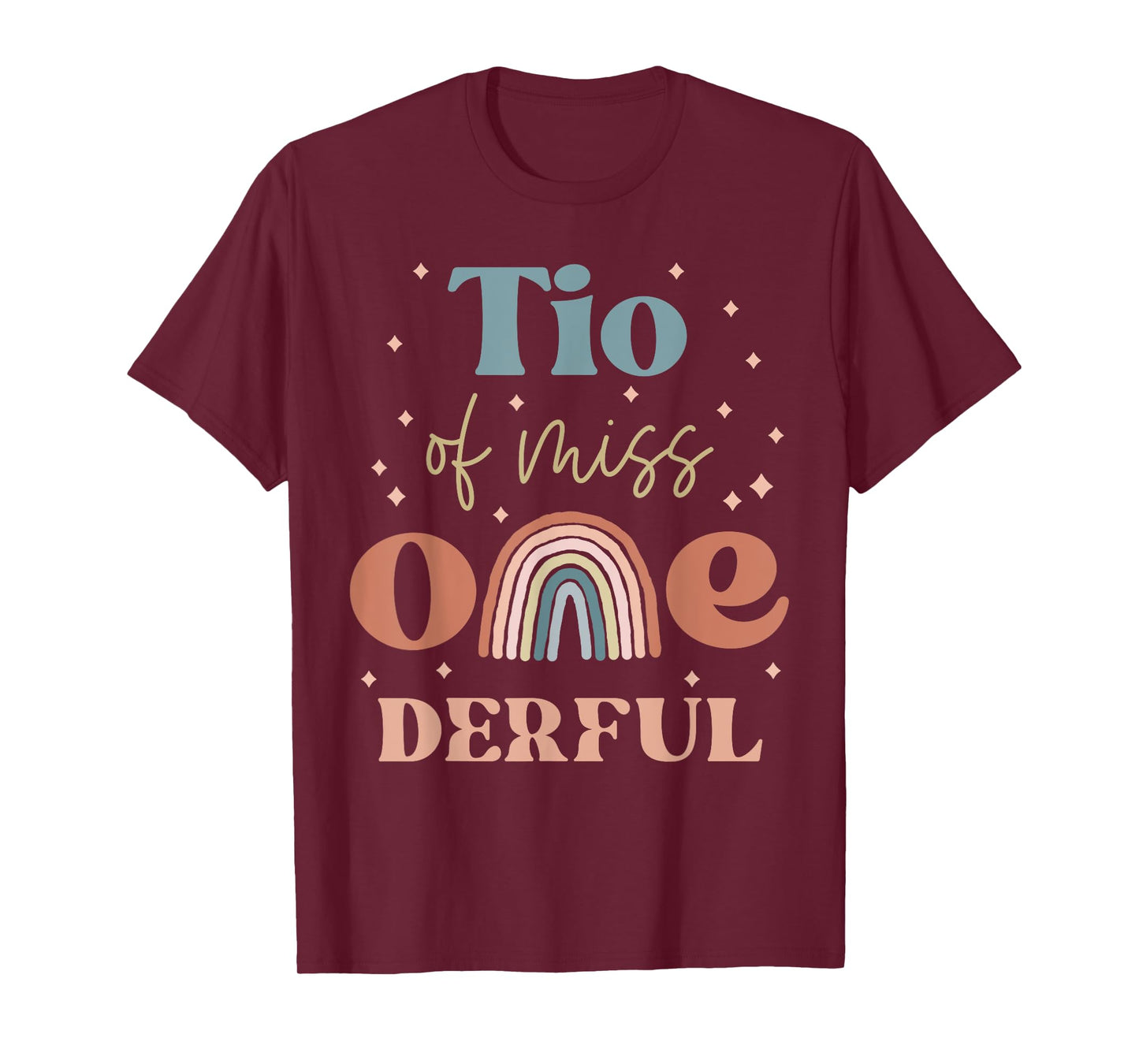 Tio of Miss Onederful Boho Rainbow Niece First Birthday T-Shirt