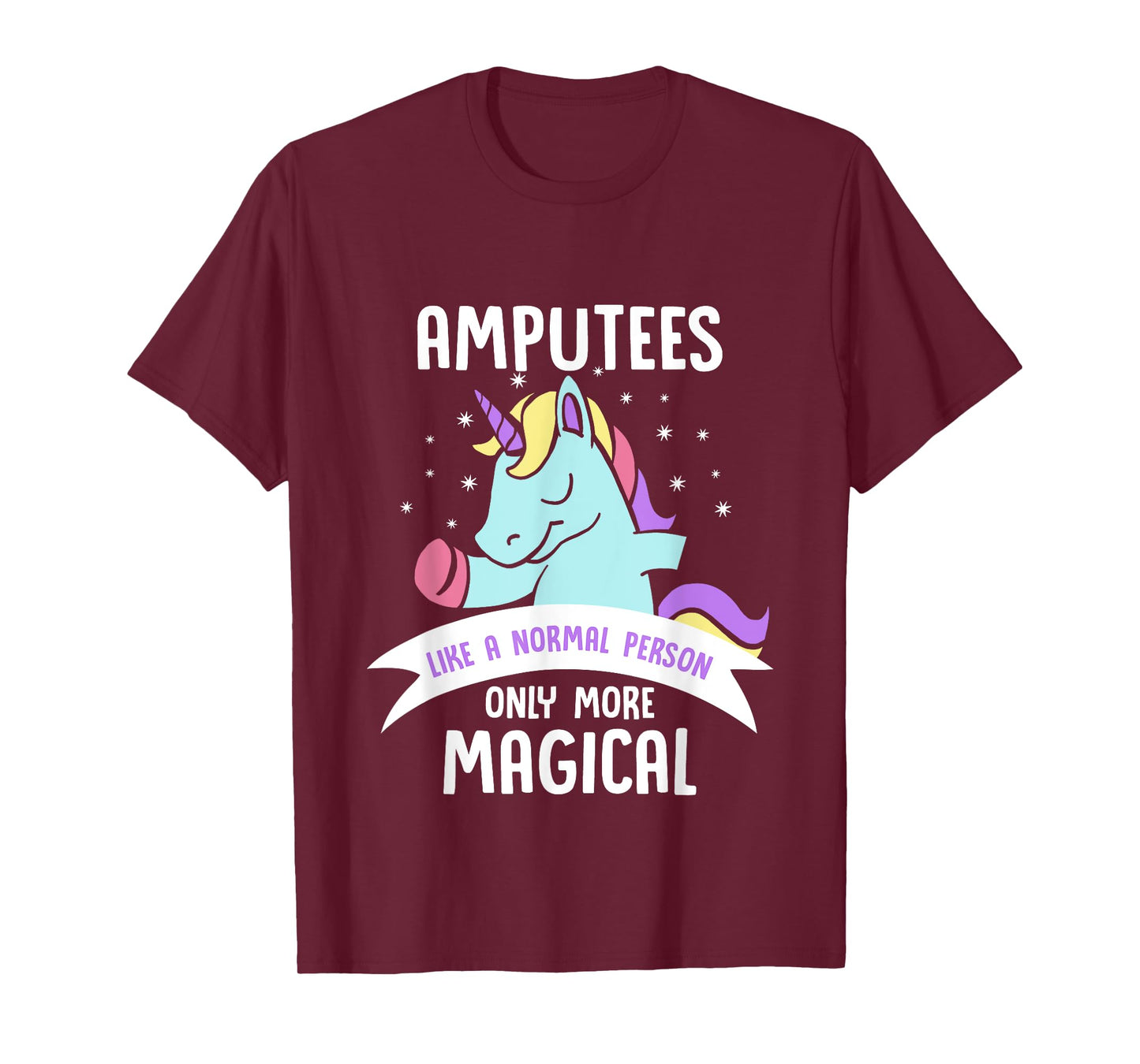 Amputee Amputation Survivor Warrior Shirts Men's Black Cotton Blend Classic Fit Short Sleeve Unicorn Humor Recovery T-Shirt