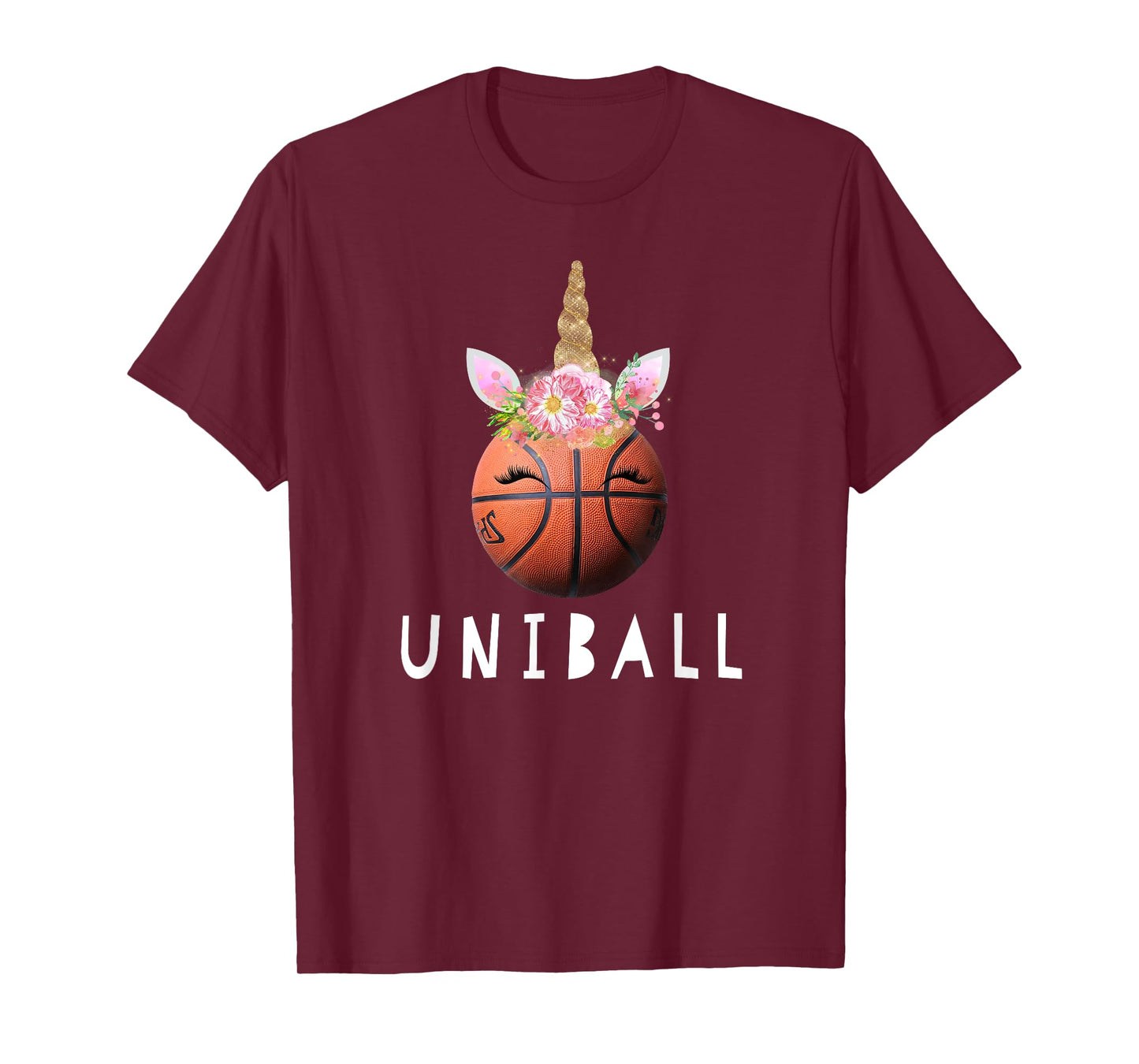 Uniball Funny Unicorn Basketball Girls T-Shirt T-Shirt