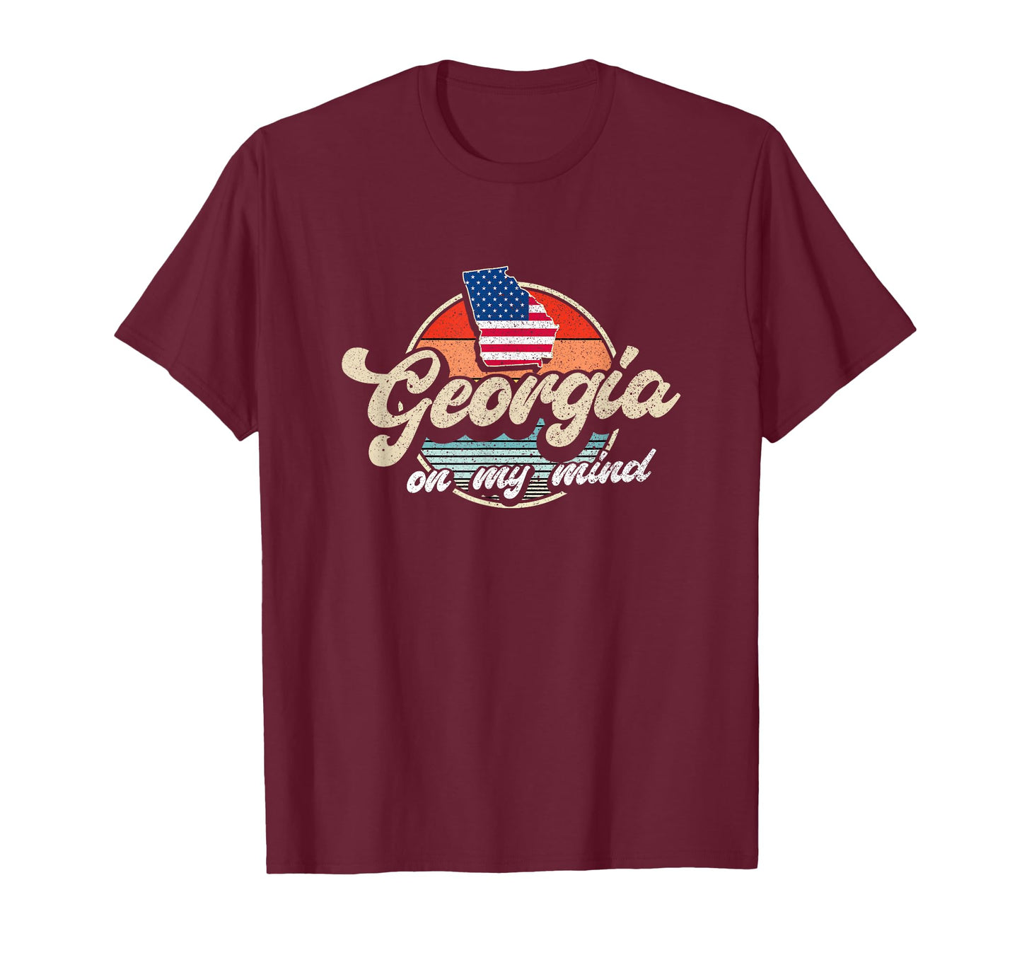 Georgia On My Mind The Peach State Retro USA Proud Georgian T-Shirt