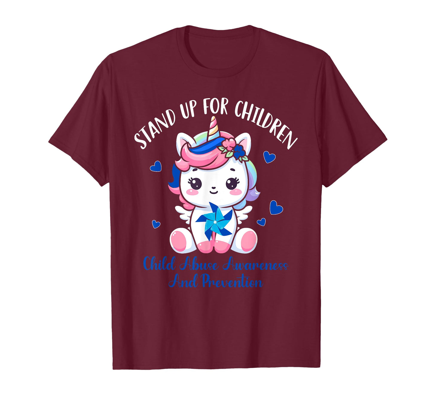 Child Abuse Prevention Month-Stand Up For Children Unicorn T-Shirt