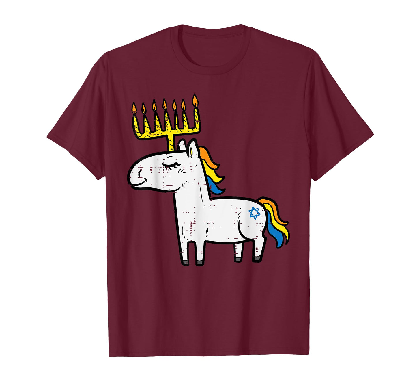 Menorah Unicorn Jewnicorn Hanukkah Pajamas Chanukah PJs Girl T-Shirt