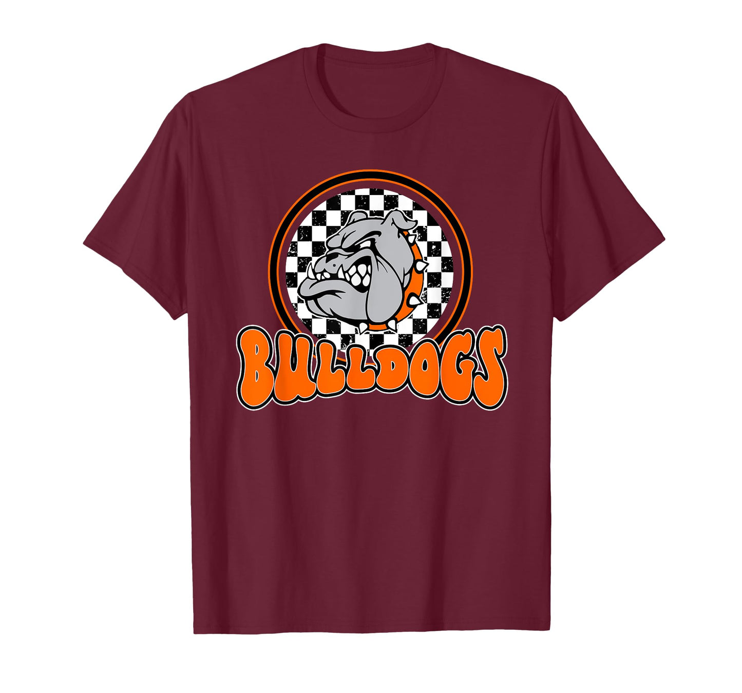 Bulldogs School Spirit Orange Black Retro T-Shirt