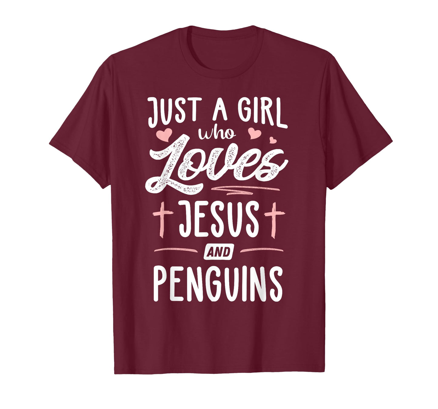 Just A Girl Who Loves Jesus And Penguins Gift Women T-Shirt