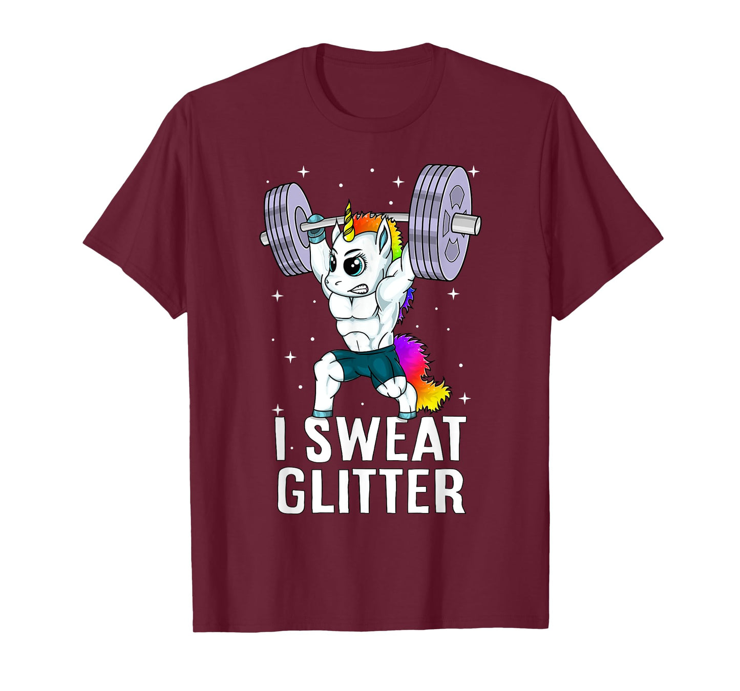 Unicorn I Sweat Glitter Funny Gym Workout Men Women Kids T-Shirt
