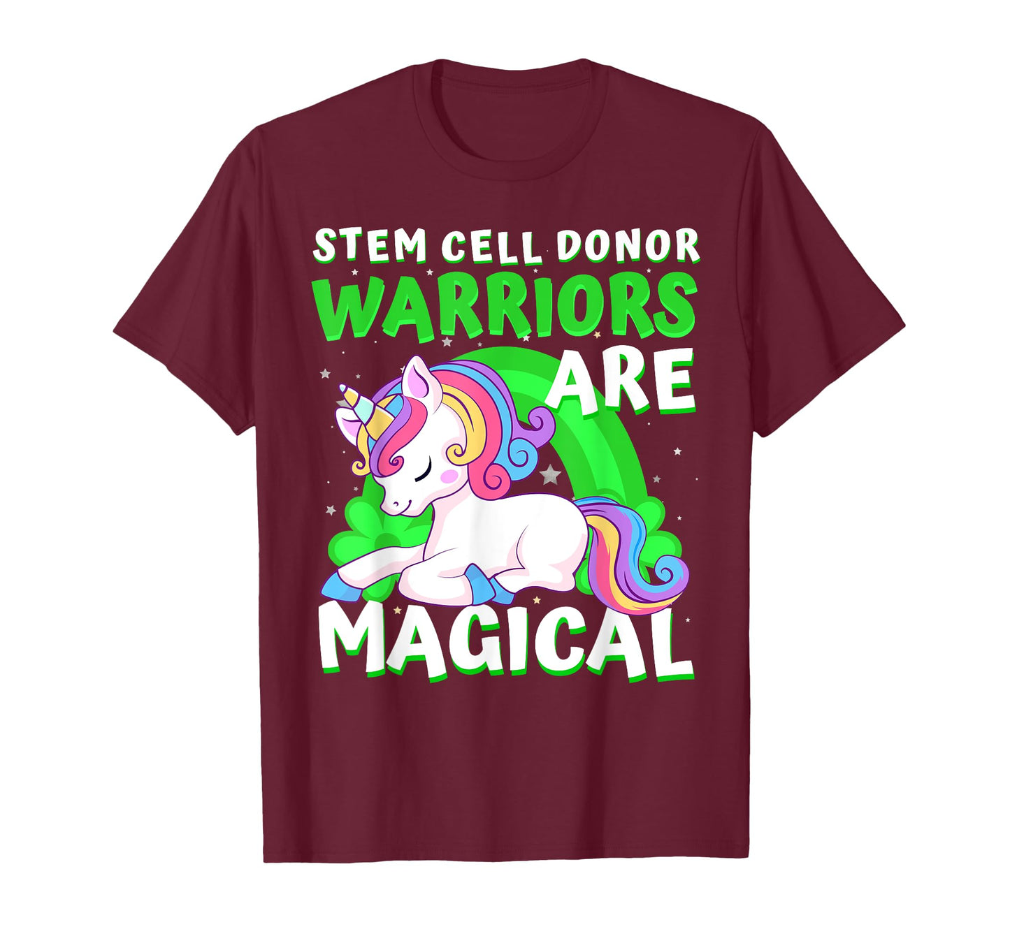 Warriors Magical Stem Cell Donor Awareness Ribbon Unicorn T-Shirt