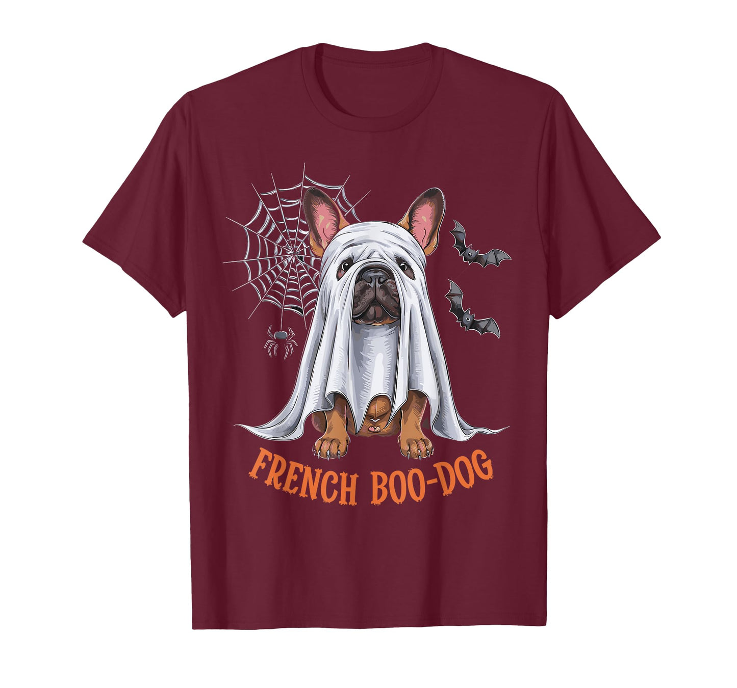 French Boo-Dog Funny French Bulldog Halloween Men Women Kids T-Shirt