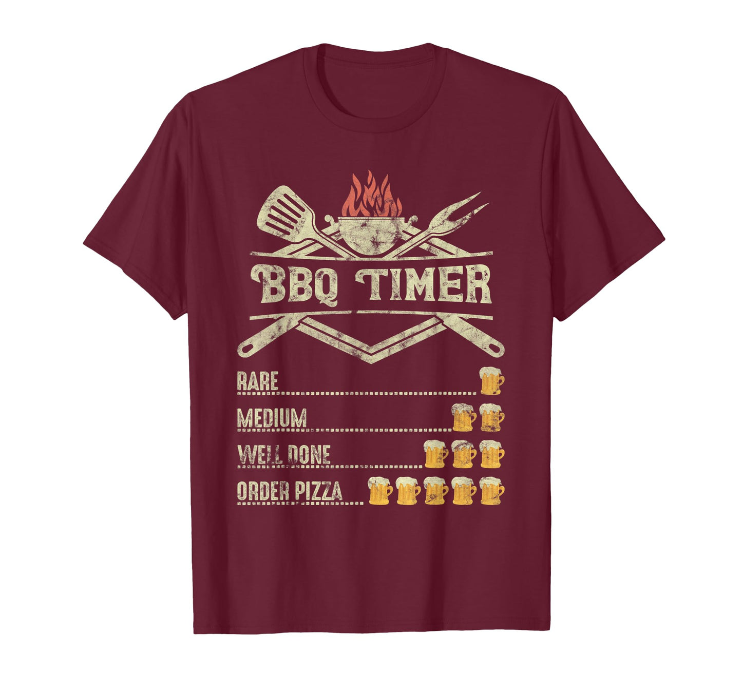 BBQ Time Beer Funny Order Pizza T-Shirt
