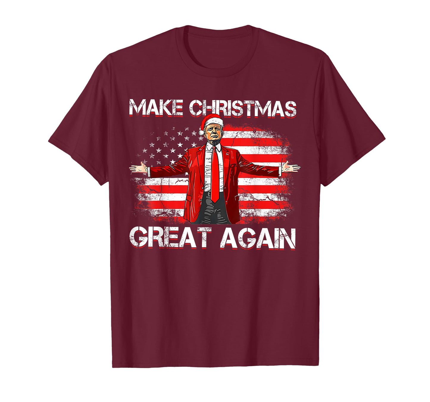 Make Christmas Great Again Santa Funny Trump Xmas Pajamas T-Shirt