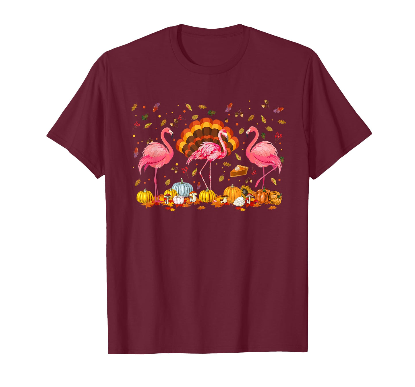 Happy Thanksgiving Flamingo Happy Fall Y'all Thankful Season T-Shirt