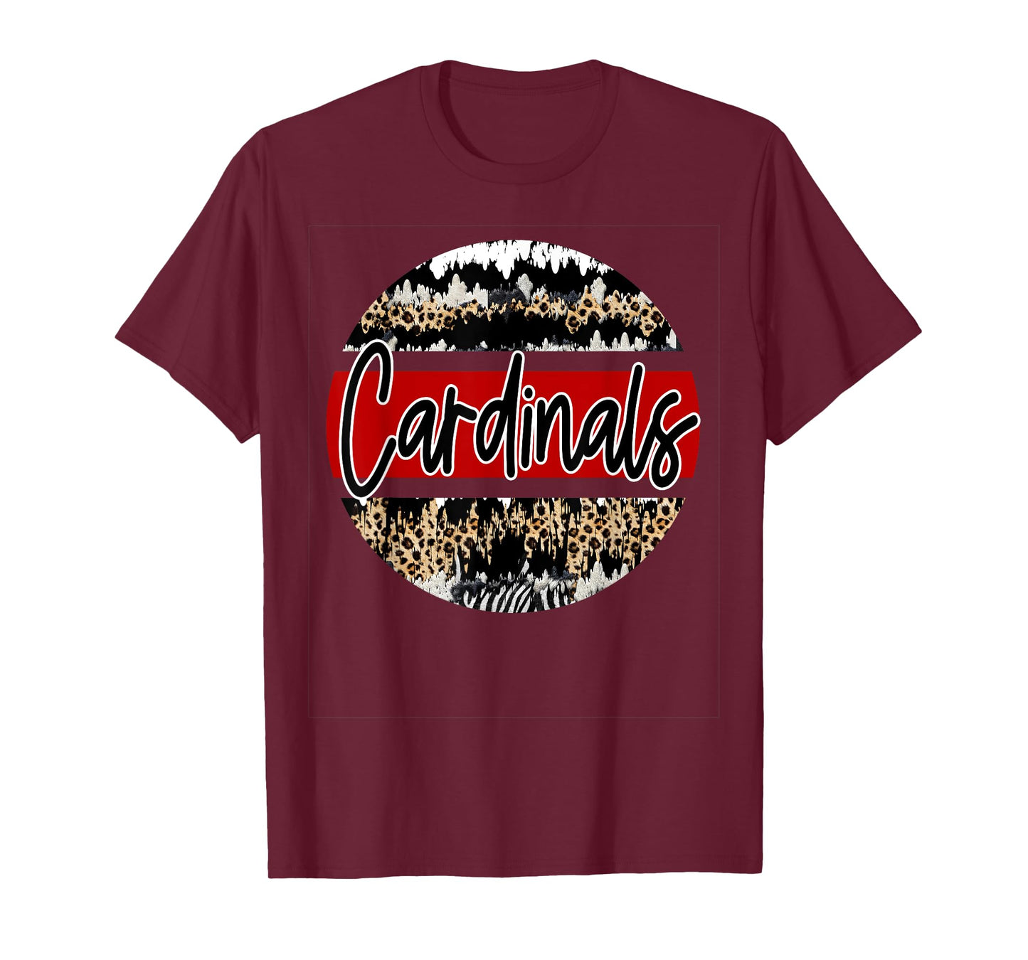 Cardinals Leopard Print School Spirit T-Shirt