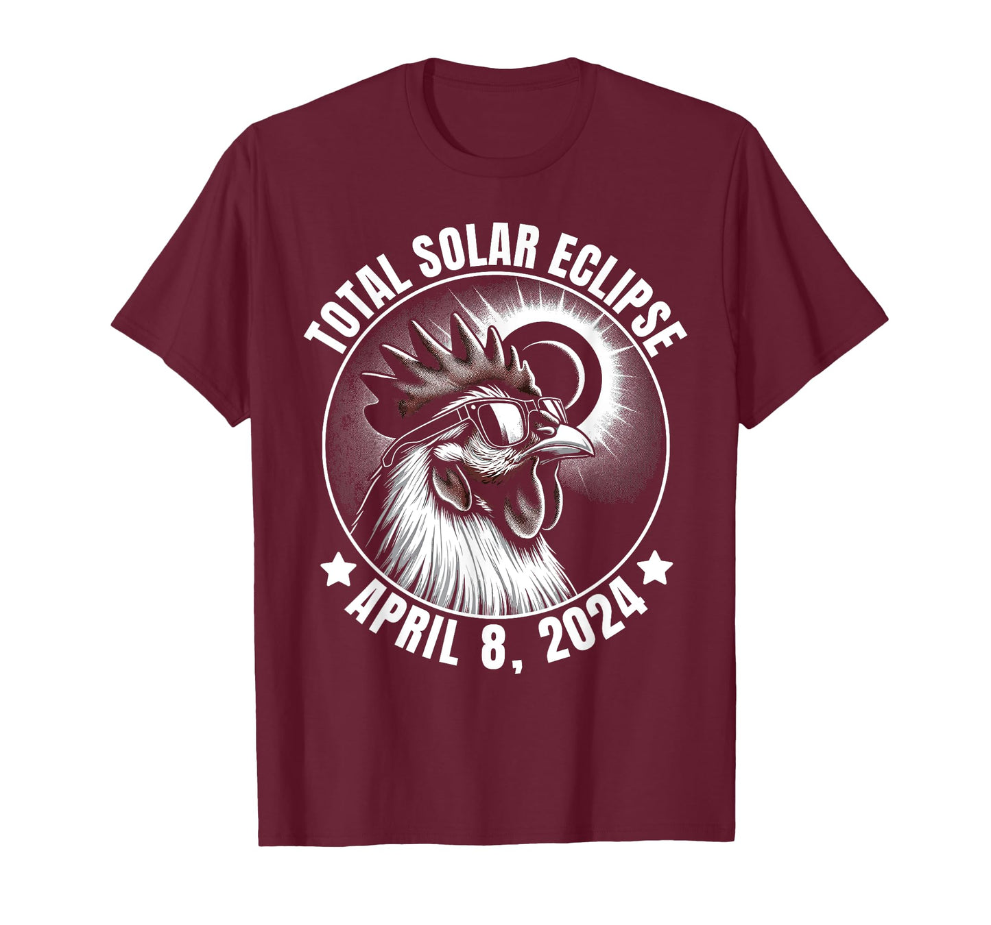 2024 Total Solar Eclipse Chicken Wearing Glasses Totality T-Shirt