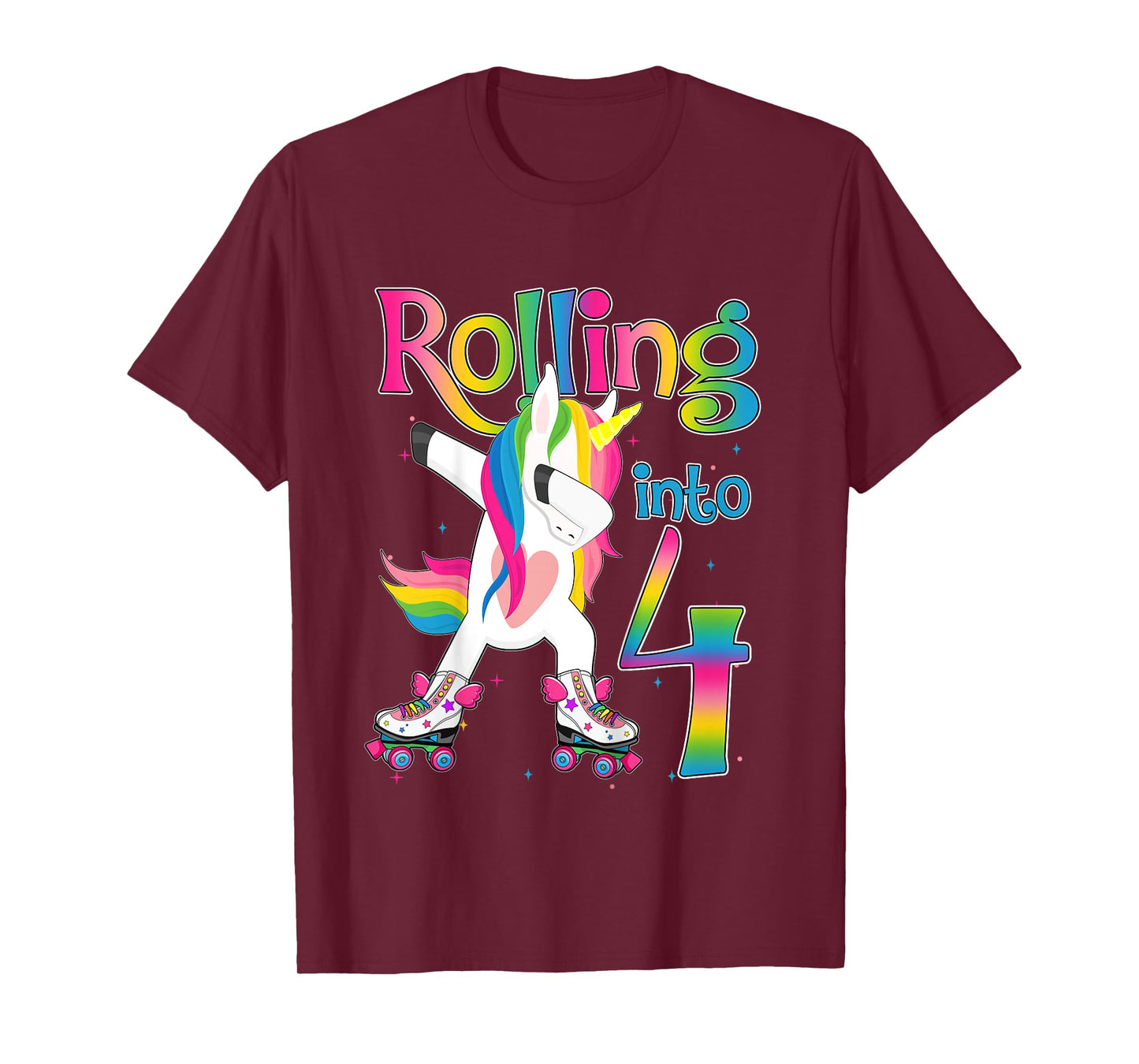 Rolling Into 4 years Let's Roll I'm Turning 4 Roller Skate T-Shirt