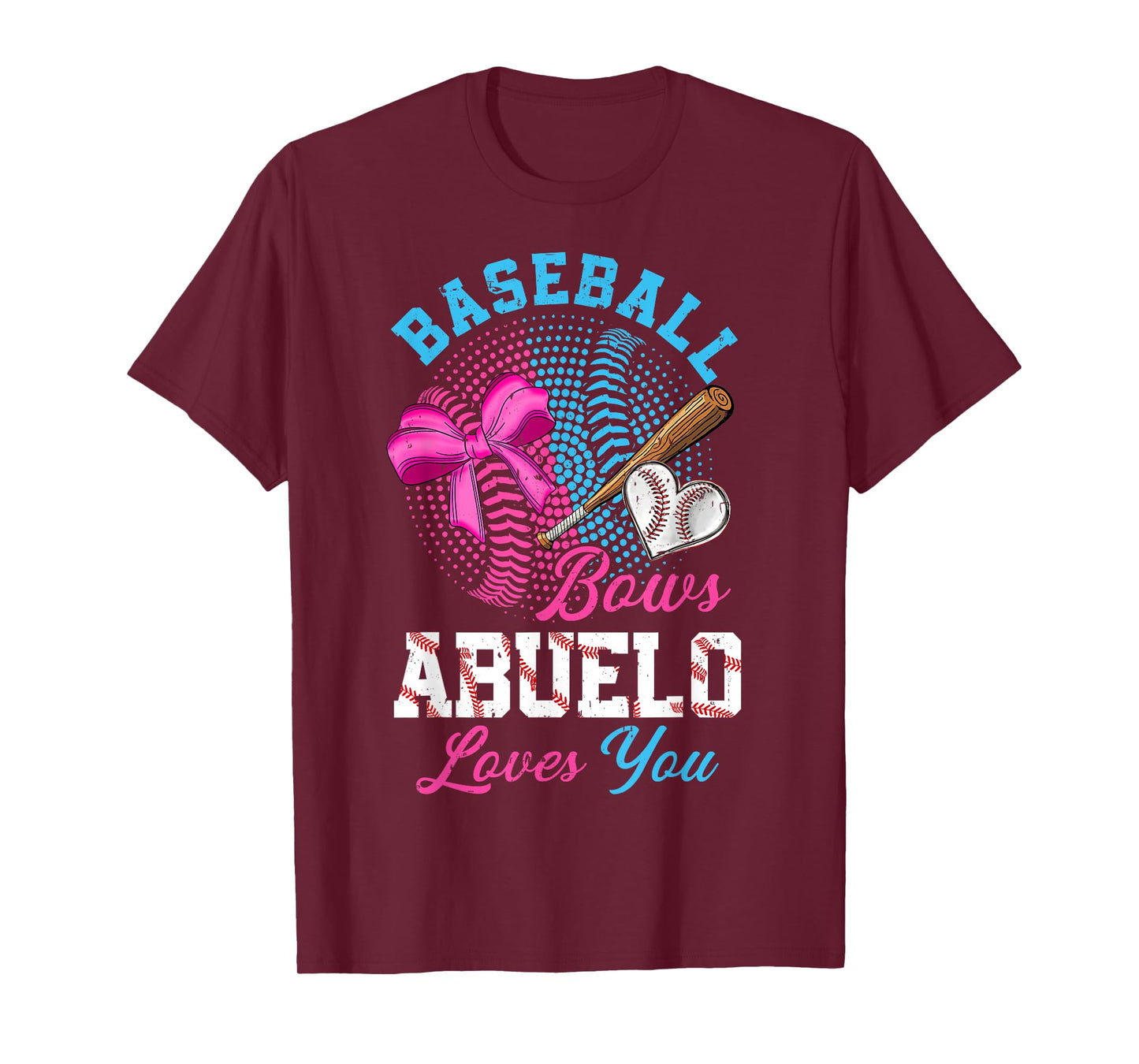 Baseball Or Bows Gender Reveal Abuelo Loves You Sports T-Shirt