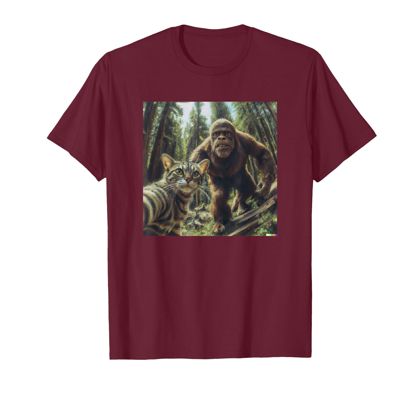 Cat Bigfoot Sasquatch Selfie Photo Funny Retro Classic Humor Men Women Girls Kids T-Shirt