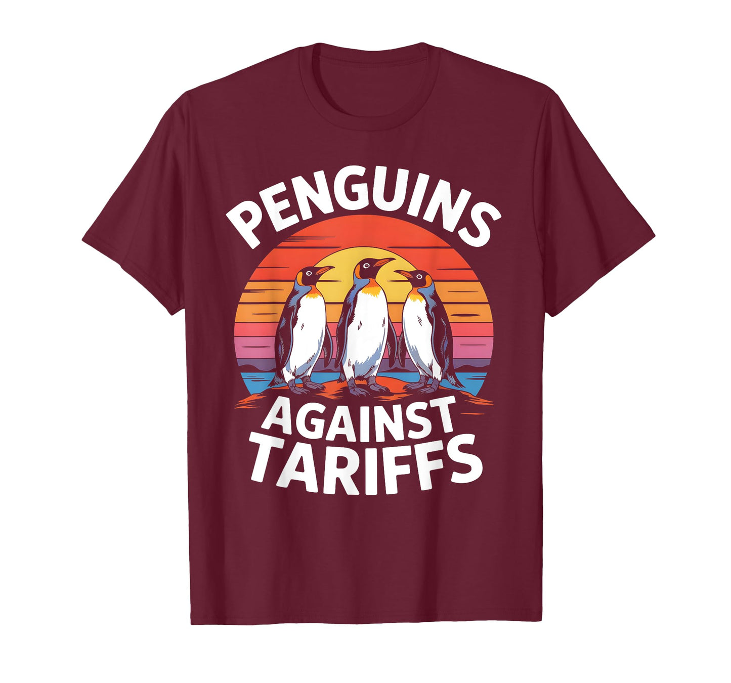 Penguins Against Tariffs Anti Tariffs Funny Penguins T-Shirt