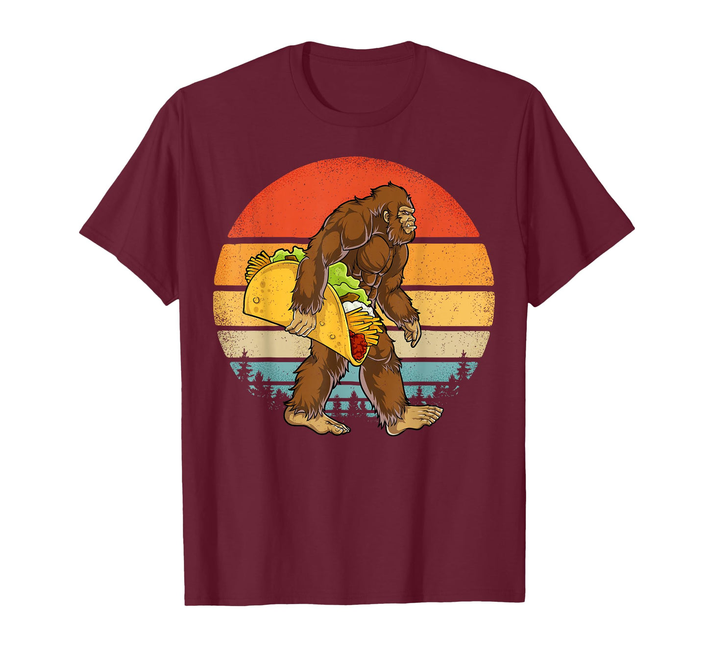 Bigfoot Carrying Taco Funny Cinco de Mayo Boys Men Sasquatch T-Shirt