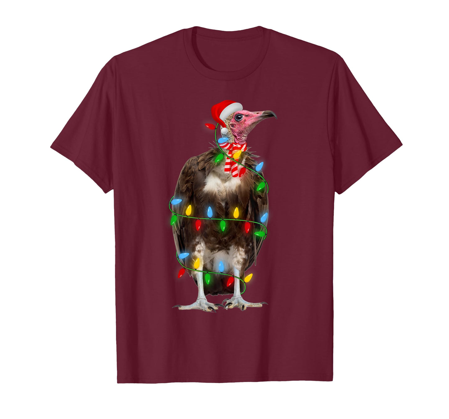 Vulture Bird Xmas Lighting Holiday Santa Vulture Christmas T-Shirt