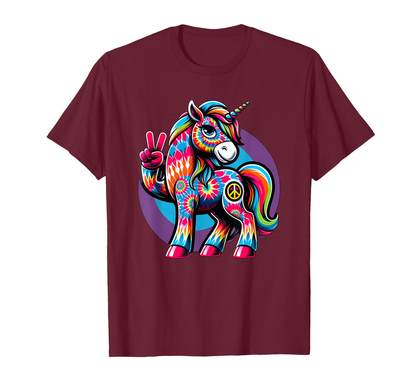 Peace Sign Tie Dye Unicorn T-Shirt