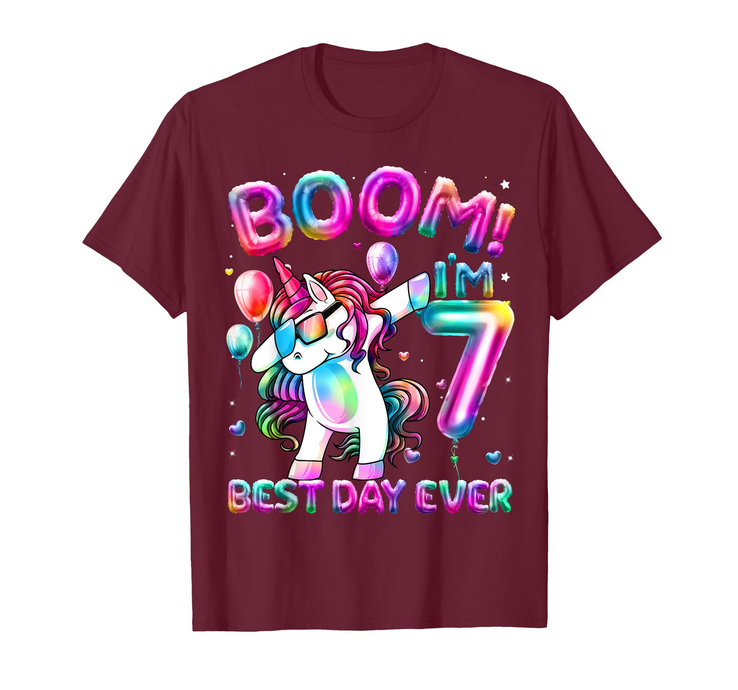 7 Years Old Dabbing Unicorn Gifts 7th Birthday Girl Party T-Shirt