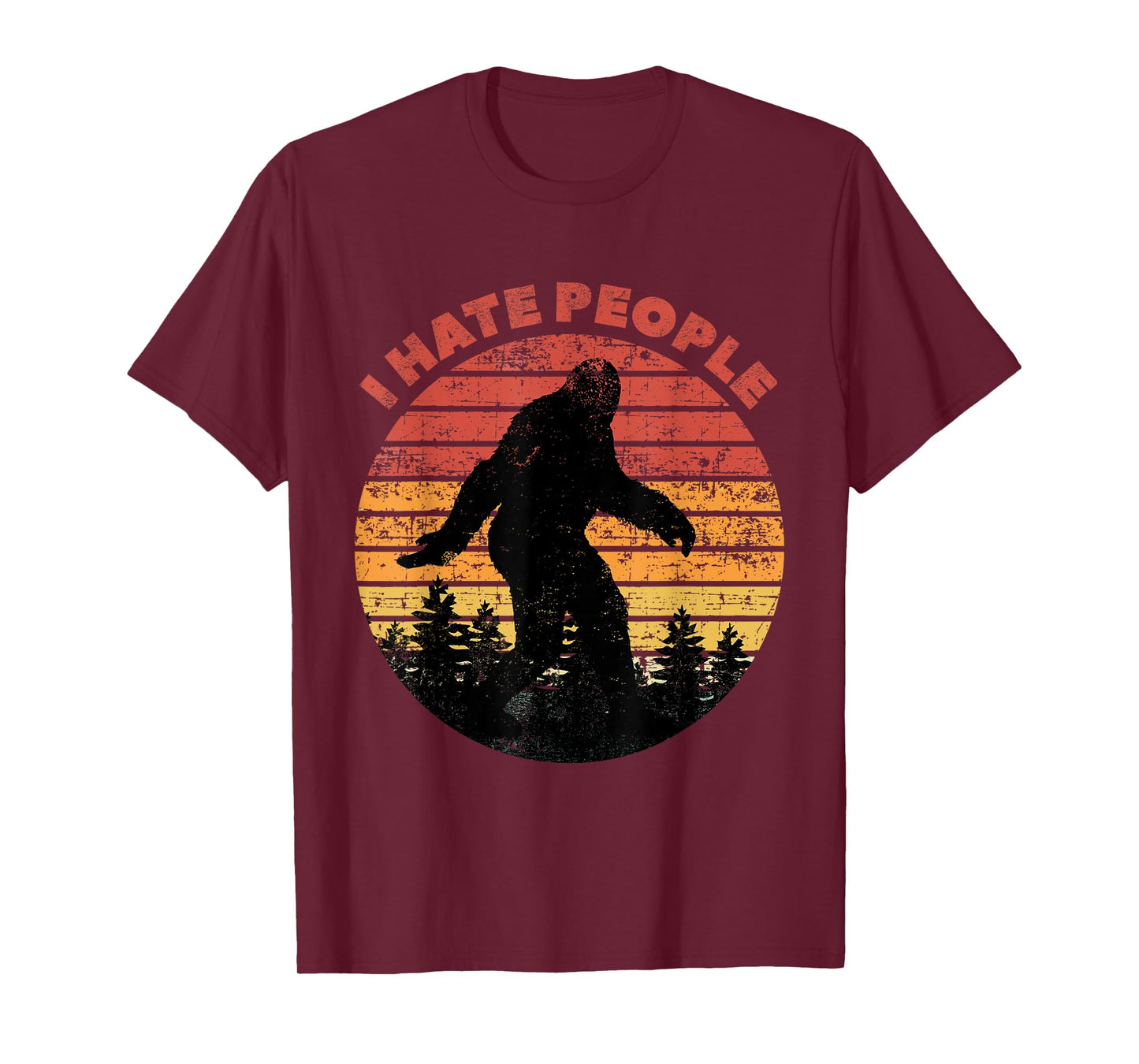 I Hate People Bigfoot Funny Sasquatch Yeti Saying Vintage T-Shirt