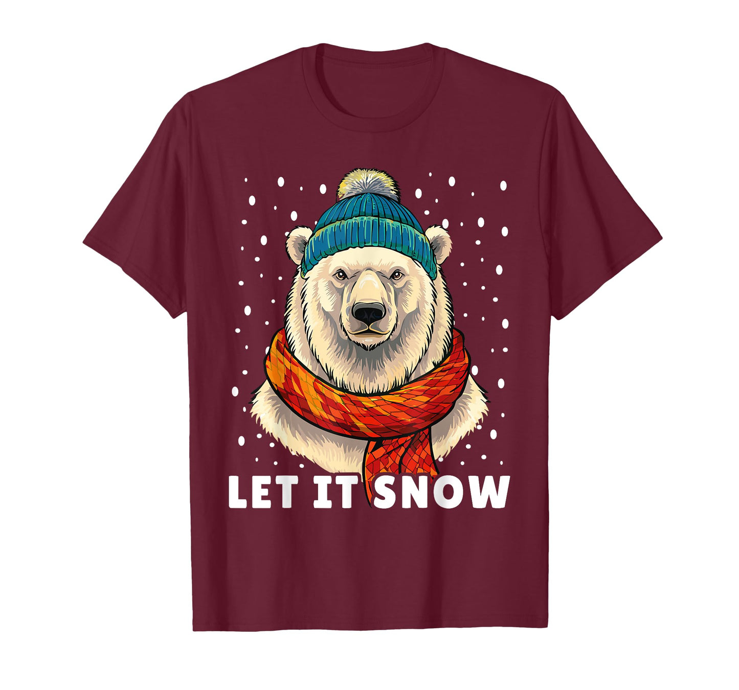 Funny Polar Bear Tee Winter Christmas Ice Bear Let It Snow T-Shirt