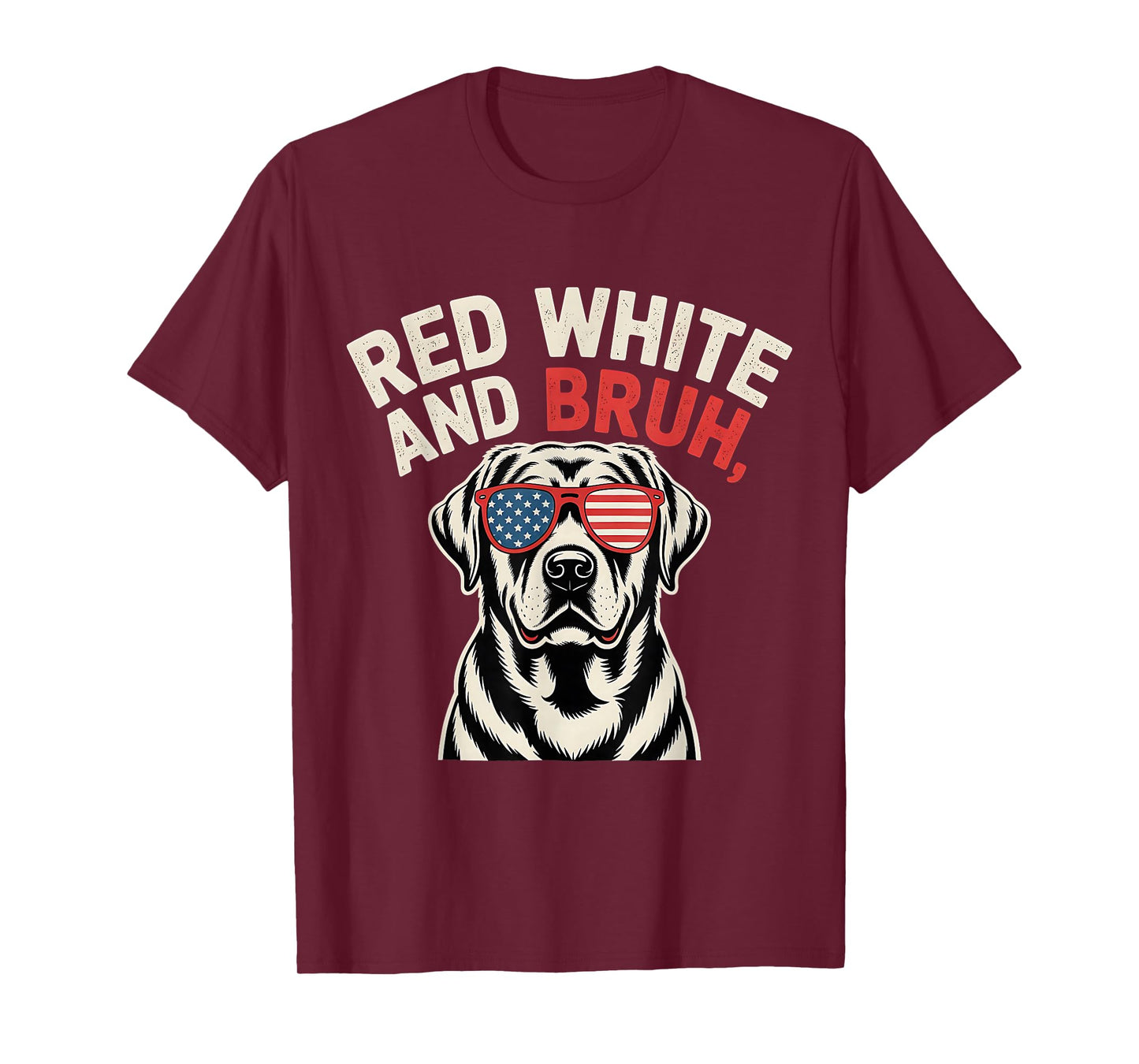 Red White And Bruh Labrador Retriever Dog USA Lovers T-Shirt