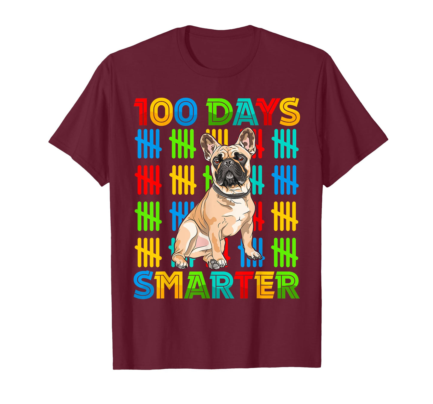 100 Days Smarter Frenchie Dog Lovers 100 Days Of School Kids T-Shirt