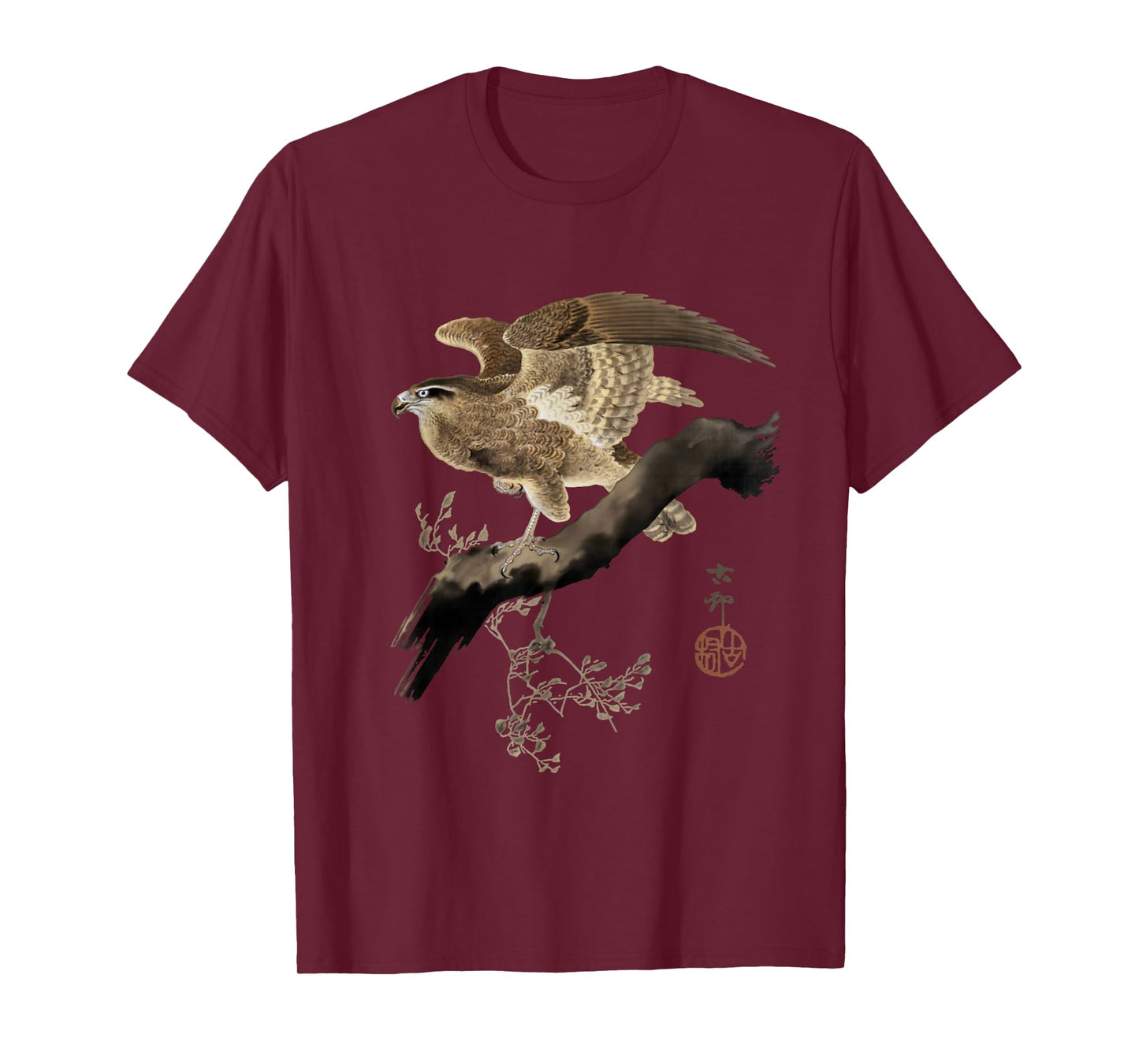 Japanese Falcon Bird of Prey Hunting Bird Falconry Japan Art T-Shirt