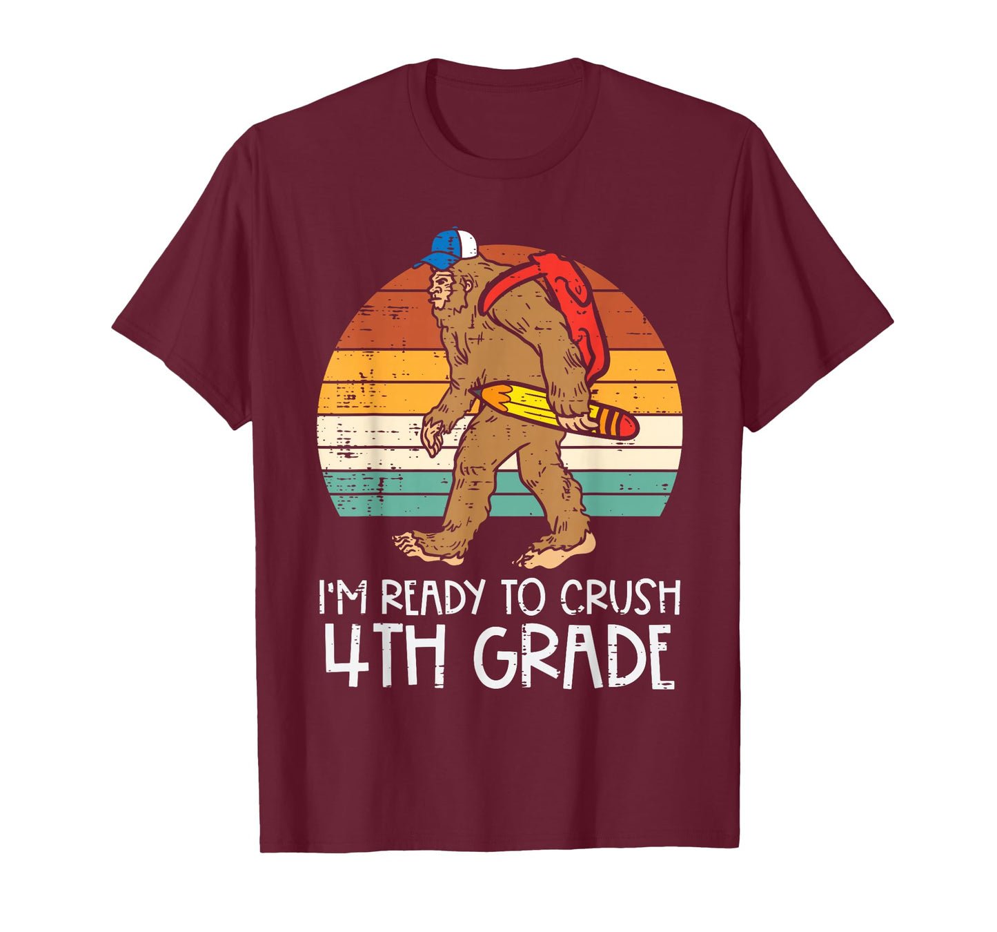 Bigfoot Sasquatch Crush 4th Grade Fourth First Day Of School T-Shirt