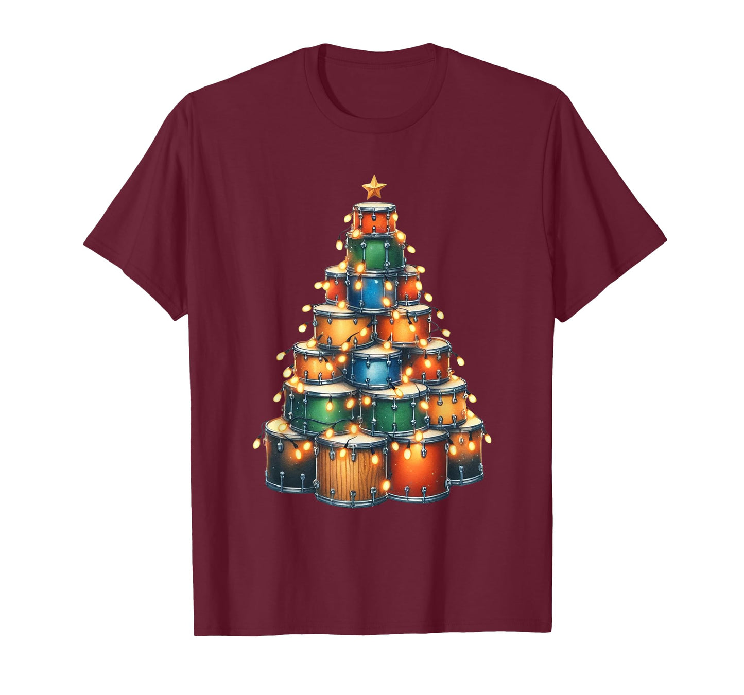 Drumms Xmas Christmas Tree Drummer T-Shirt