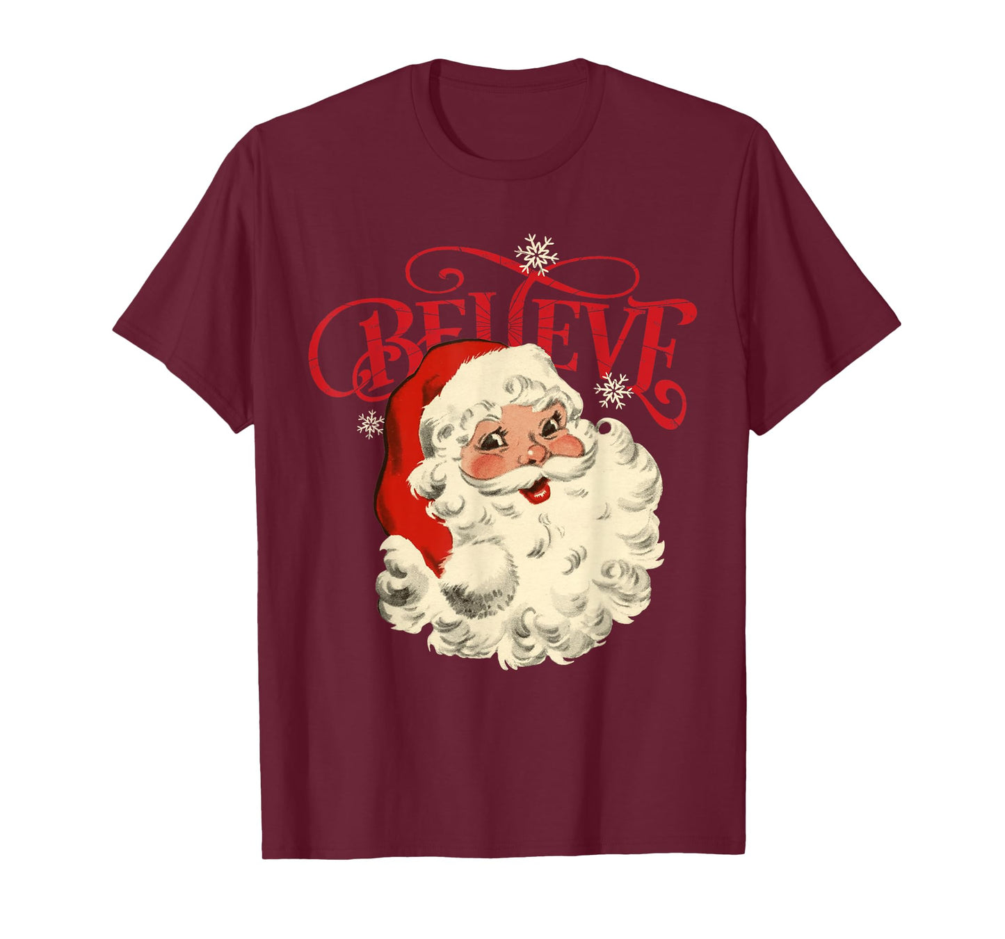 Believe Retro Christmas Santa Claus Xmas Men Women Kids T-Shirt