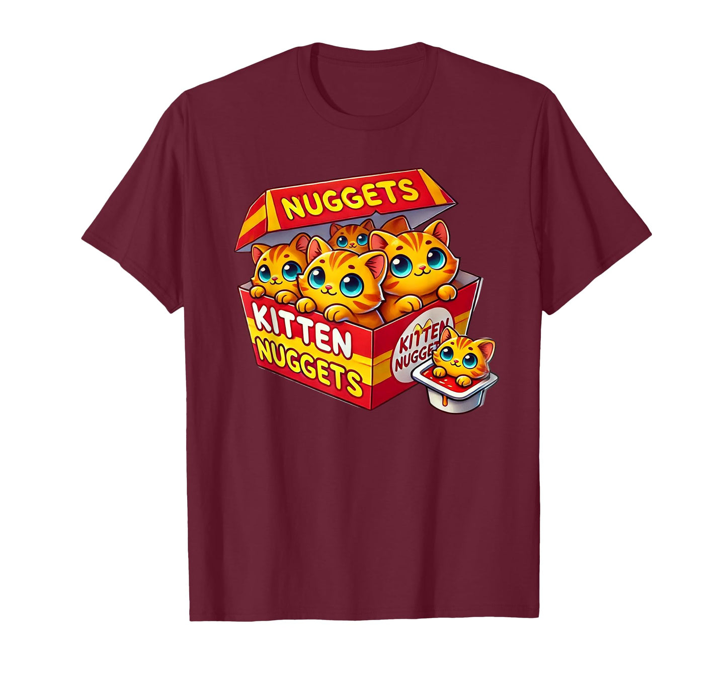 Funny Cat Owner Cute Gifts Kitten Nuggets Cat Lover Gift Food Pun Chicken Nuggets T-Shirt