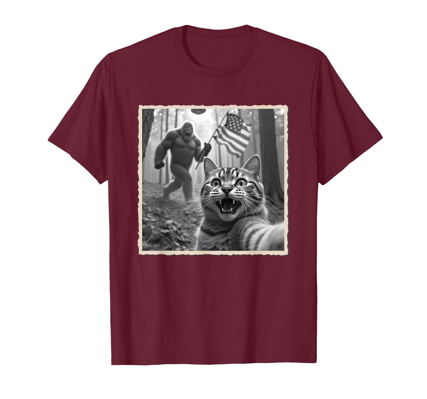 4th of July Bigfoot & Sasquatch, Patriotic, American Flag T-Shirt