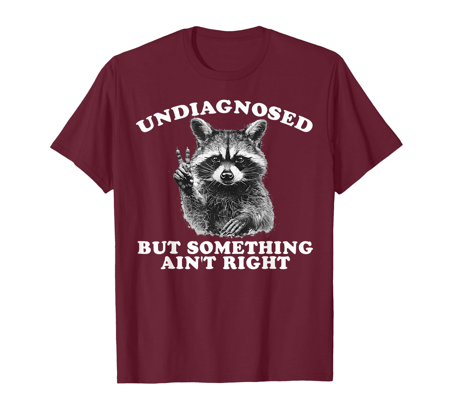 Funny Saying Raccoon Undiagnosed But Something Ain't Right T-Shirt