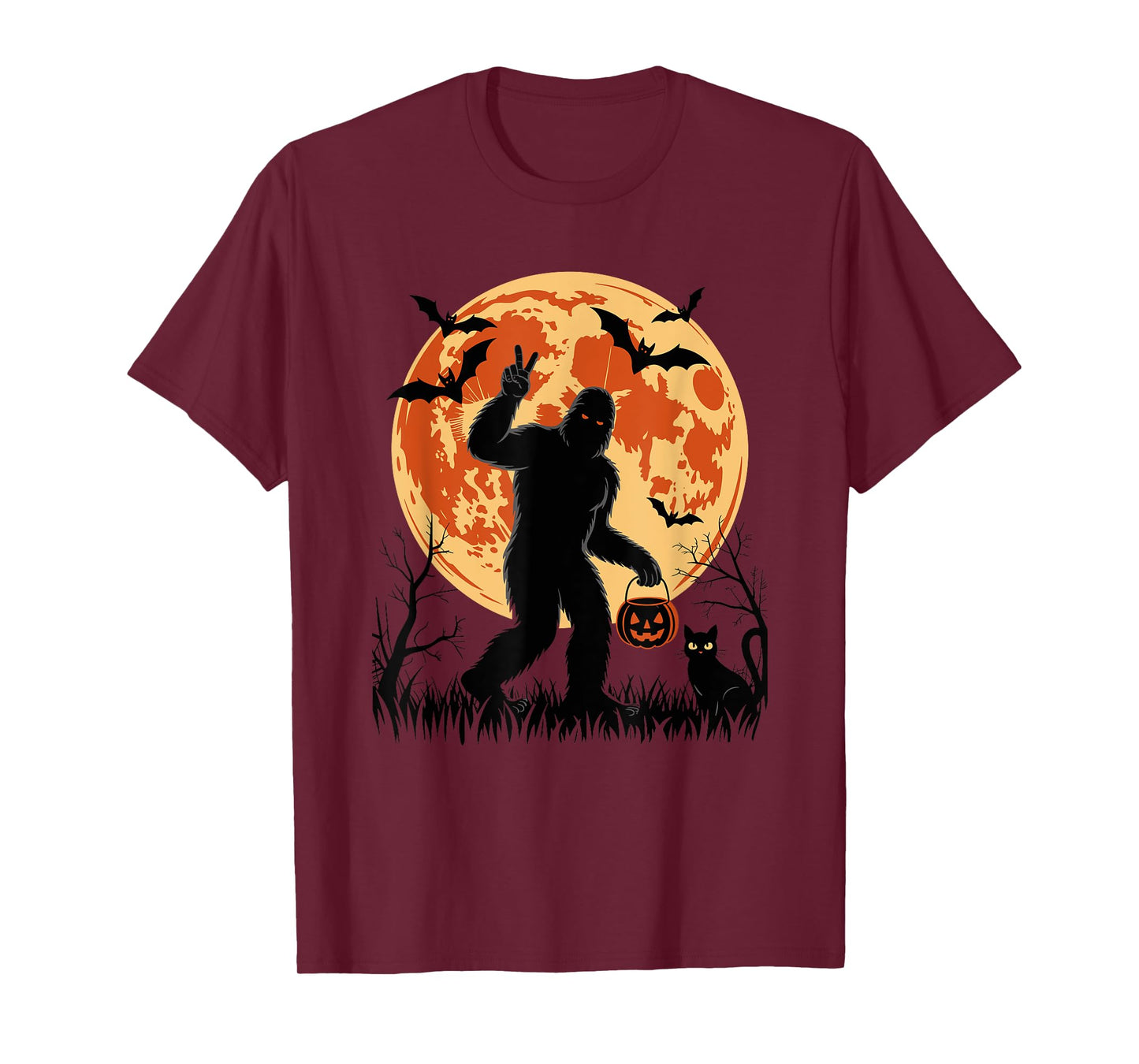 Funny Halloween Sasquatch Rocking Bigfoot Halloween T-Shirt