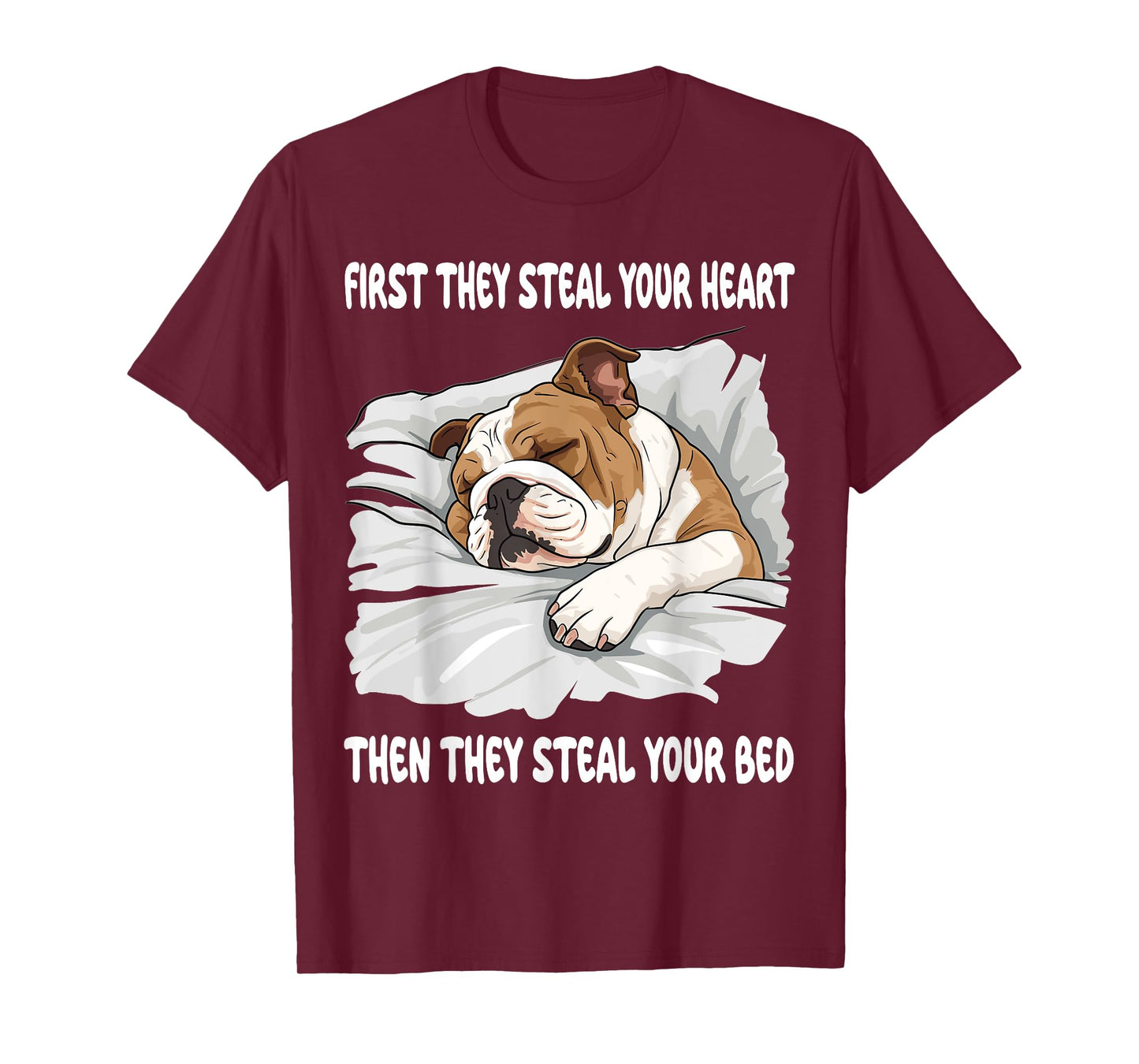 English Bulldog Sleeping Pajamas Nightgown Men Women Girls Kids T-Shirt