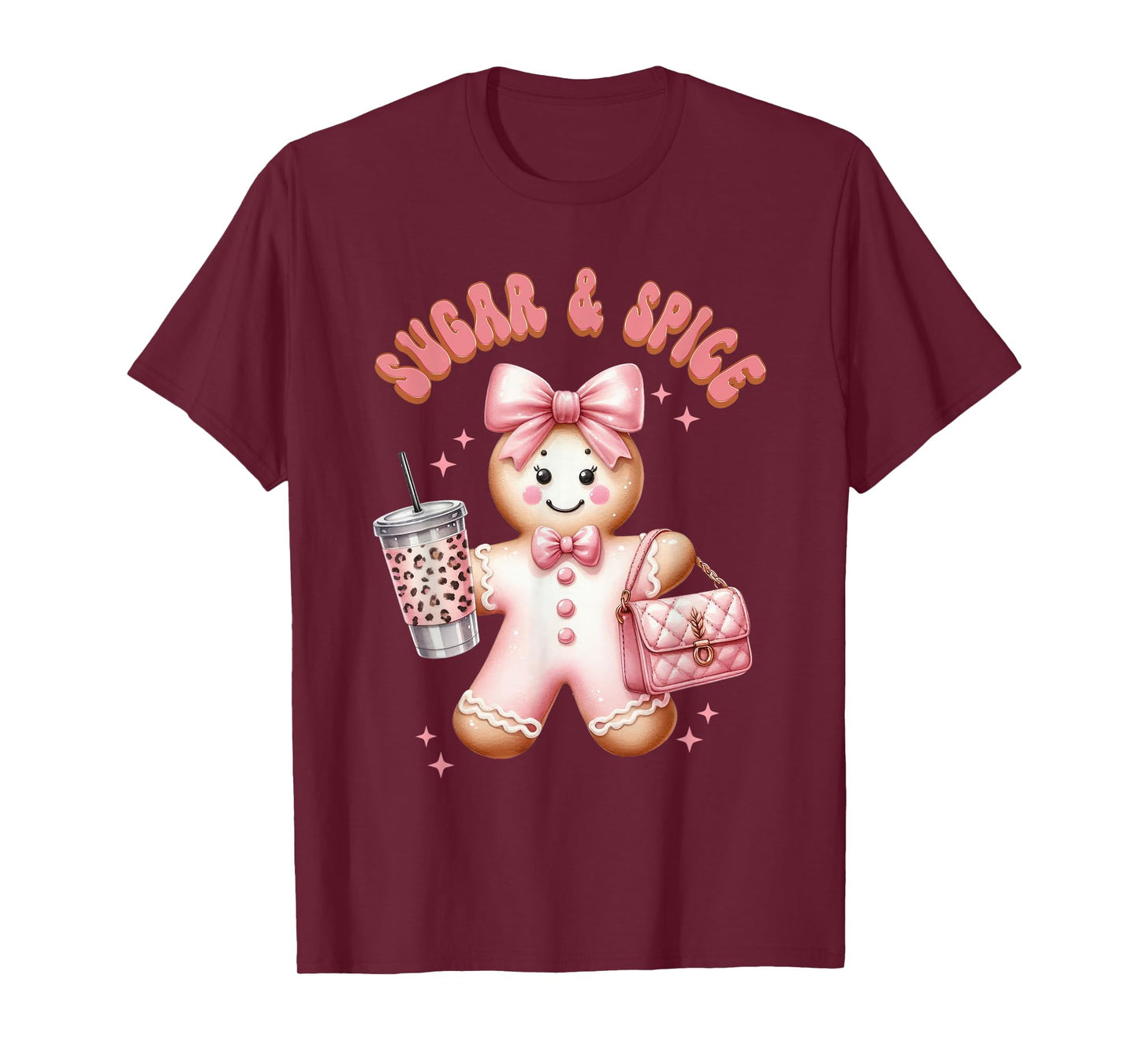 Gingerbread Pink Xmas Christmas Holidays Girl T-Shirt